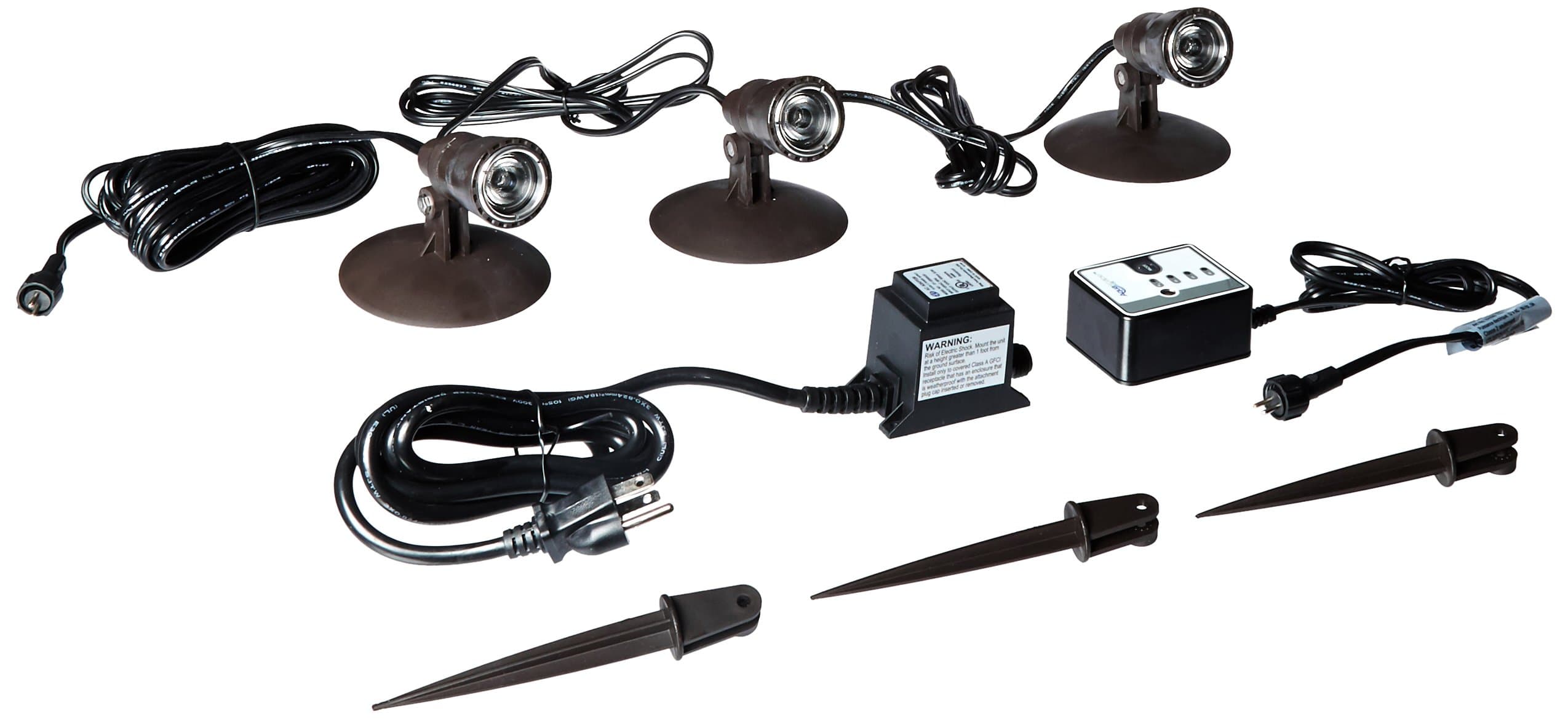 LED Pond Landscape Garden Spotlight Kit Three (3) Pack | 1 Watt | 12 Volt | 5 Year Limited Warranty