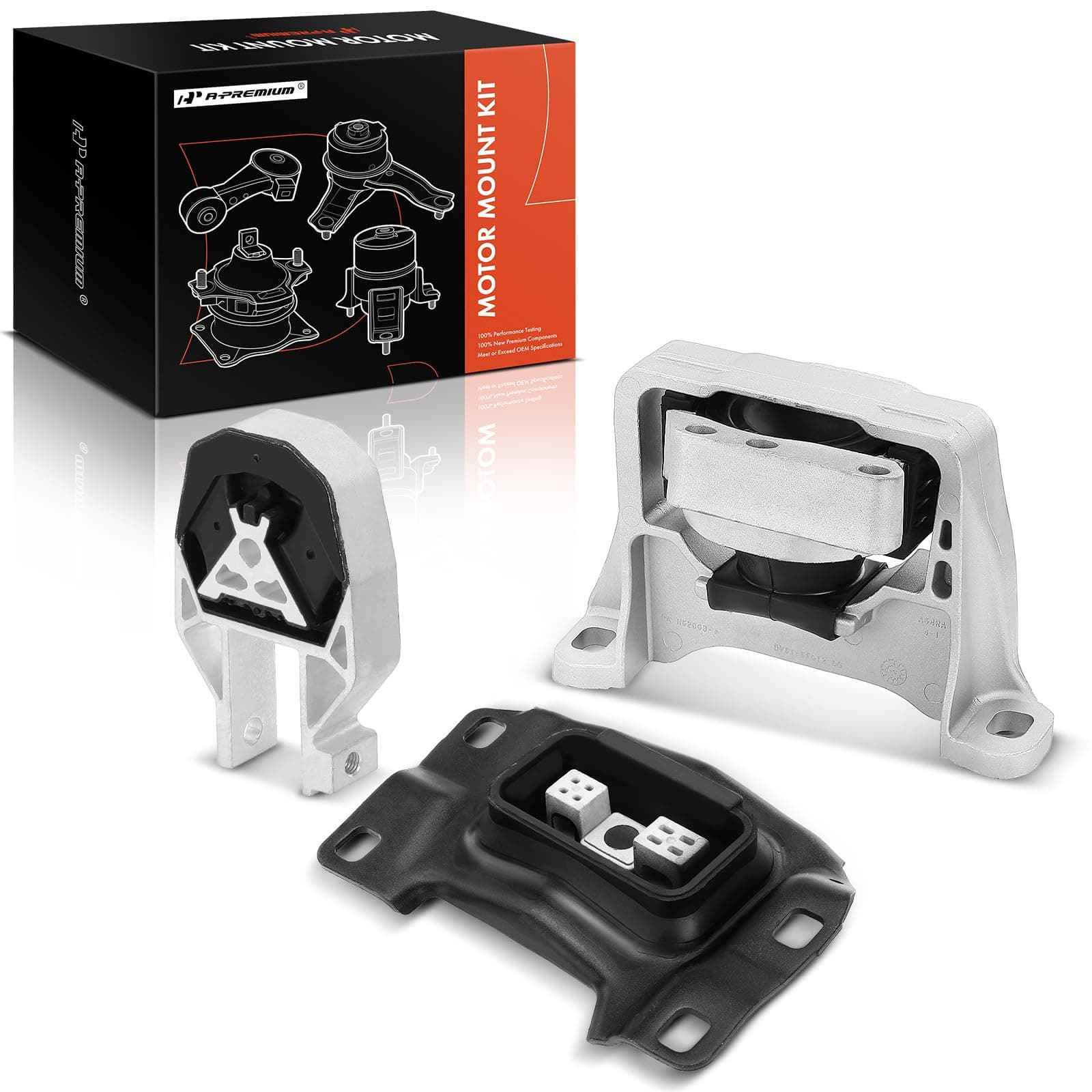 3PCS Engine Motor Mount and Transmission Mount Set Compatible with Ford 2013-2016 Escape, 2014-2021 Transit Connect, 2.0L 2.5L, Automatic Transmission, Replace# CV6Z6068A BV6Z6038A AV6Z6068A