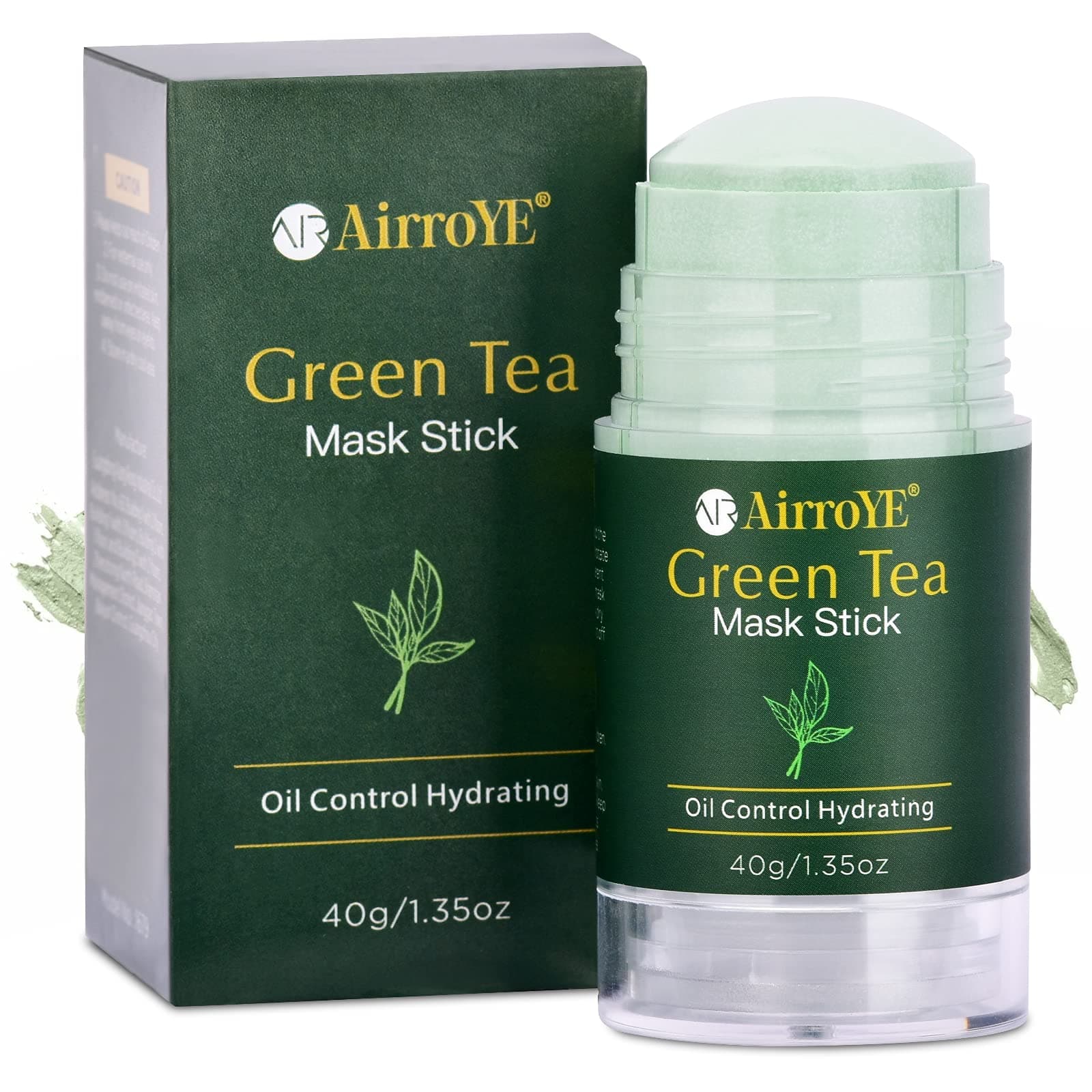 AirroYE (dark green) - Green Tea Stick Mask,Green Tea Mask,Natural Ingredients,Deep Cleaning,Oil Control & Hydrating,Effective For All Skin Types