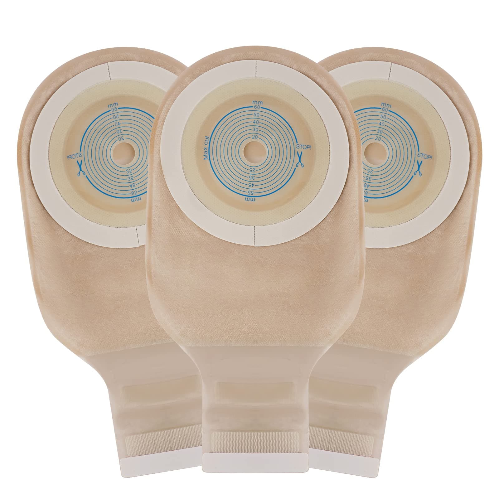 20 PCS Colostomy Bags One Piece Ostomy Bag,Ostomy Drainable Pouch for Ileostomy Stoma Care, Cut to Fit.