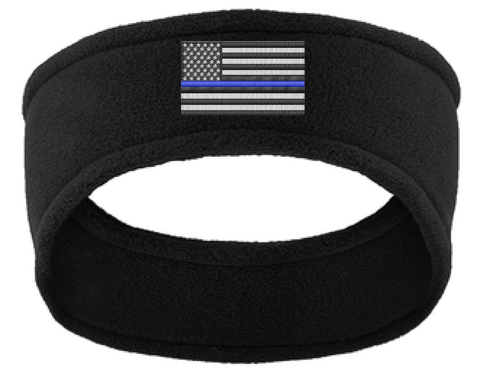 Thin Blue Line American FLAG Police Law Enforcement Fleece Headband - Choose COLOR