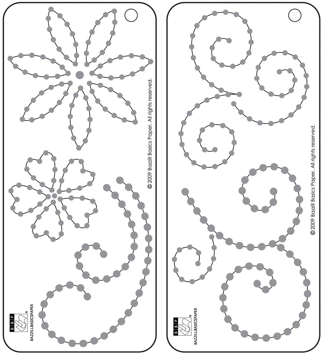 Bazzill Self-Adhesive Jewels Templates, 3-1/2-Inch-by-8-Inch, Package of 2, Flowers and Flourishes