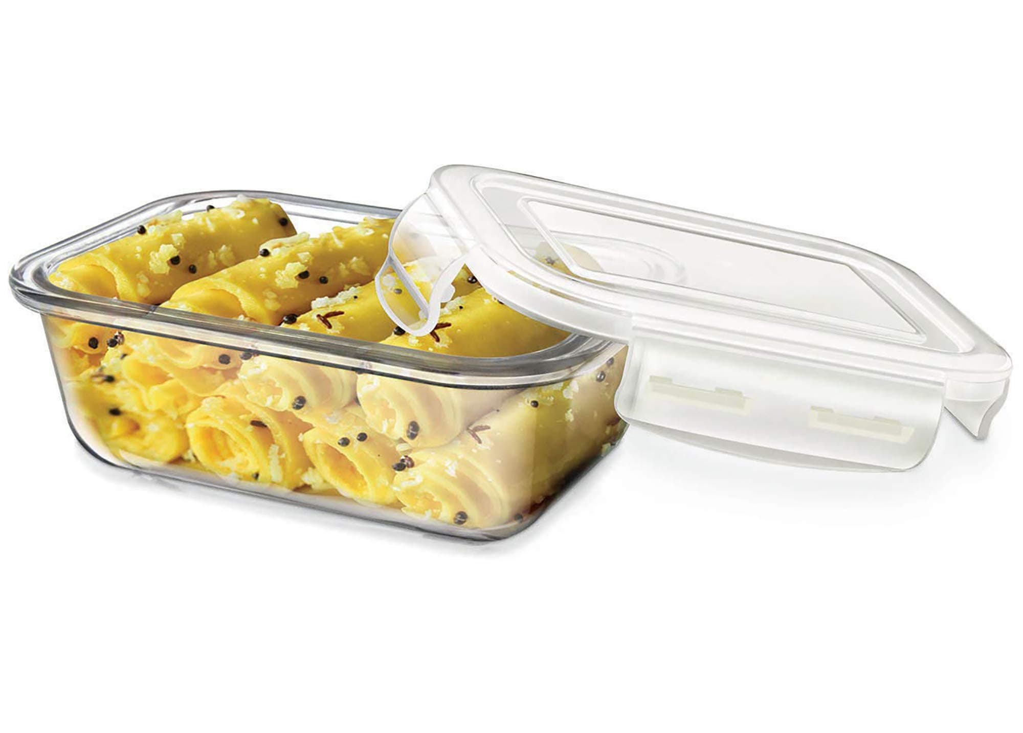 Treo by Milton Store Fresh Rectangular Glass Storage Container, 320 ml, Transparent