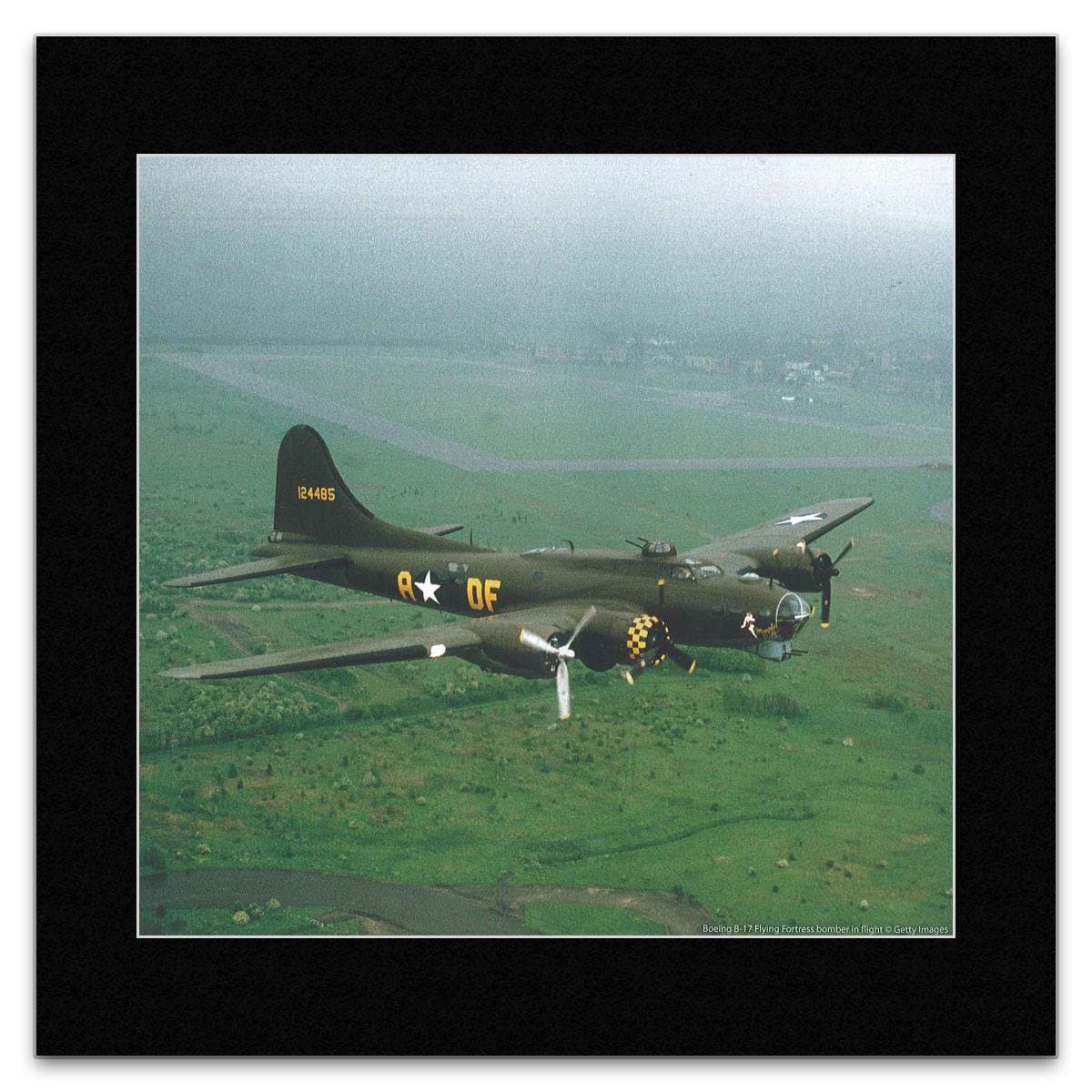 War Birds - Boeing B-17 Flying Fortress Bomber in Flight Mini Poster - 40x40cm