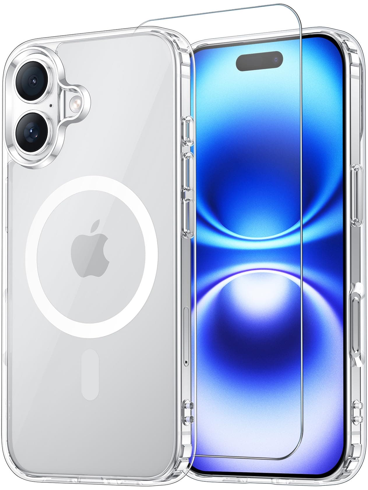 Temdan for iPhone 16 Case Clear, Compatible with Magsafe, Anti-Yellowing, Military-Grade Protection, Shockproof Slim Magnetic Phone Case Cover, Transparent