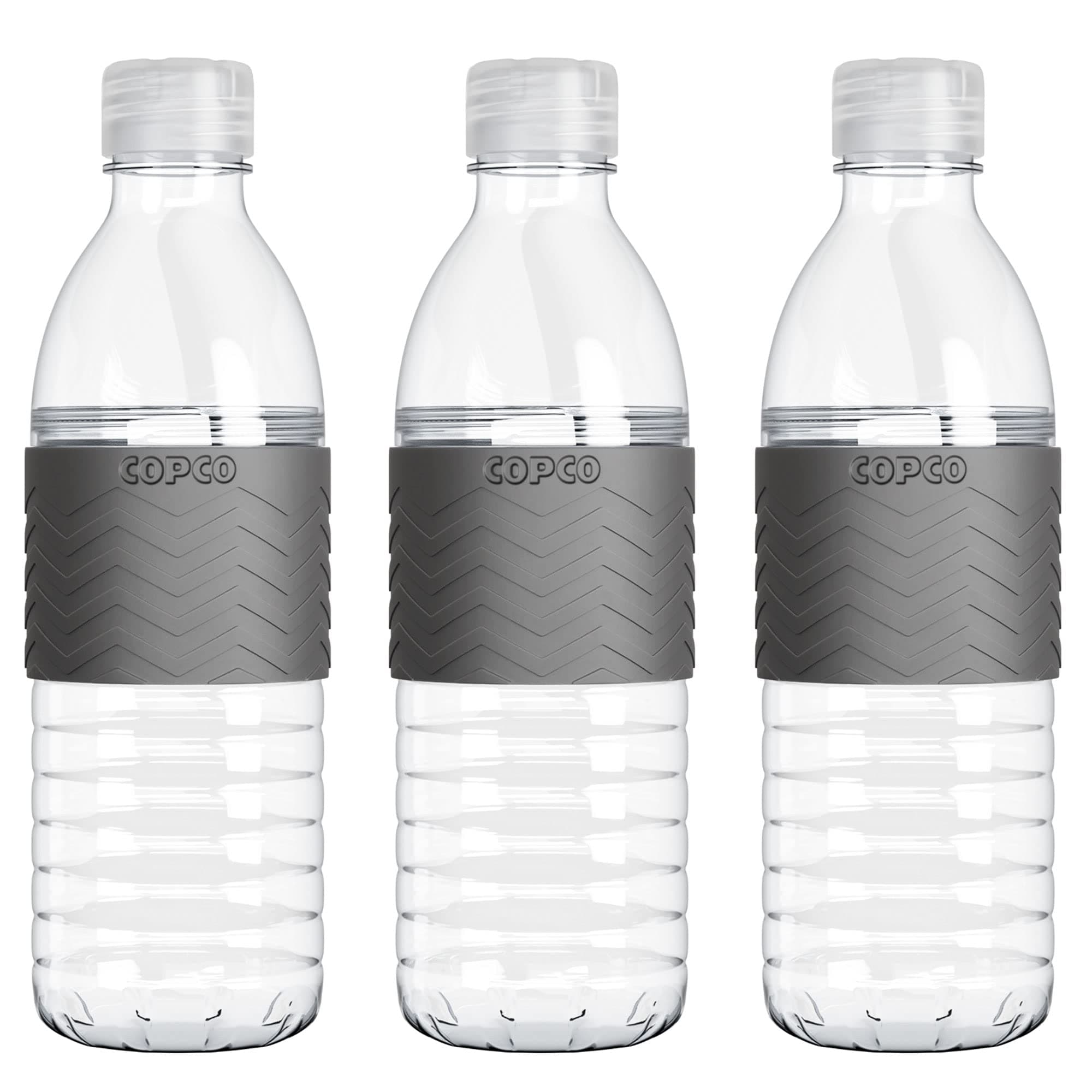 Hydra 16.9 oz Water Bottle, Set of 3 – Leak Proof, BPA Free Tritan, Dishwasher Safe, Twist-Open Body, Non-Slip Silicone Grip, Perfect for Gym, Travel, Office & Daily Use (Grey)