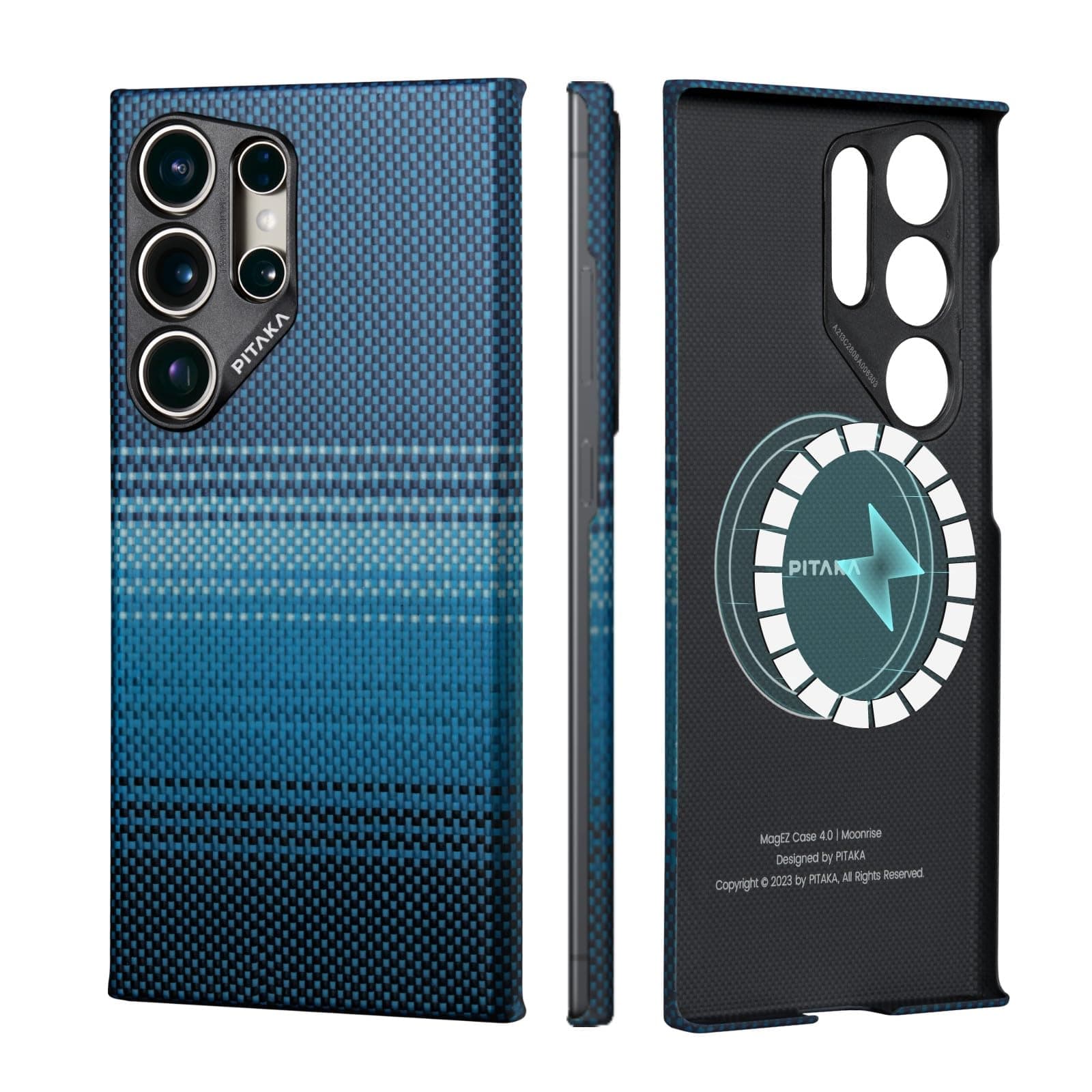 PITAKA for S24 Ultra Case, 6.8" Magnetic Slim Lightweight Samsung Galaxy S24 Ultra Case, 1500D Aramid Fiber [MagEZ Case 4] (Moonrise)