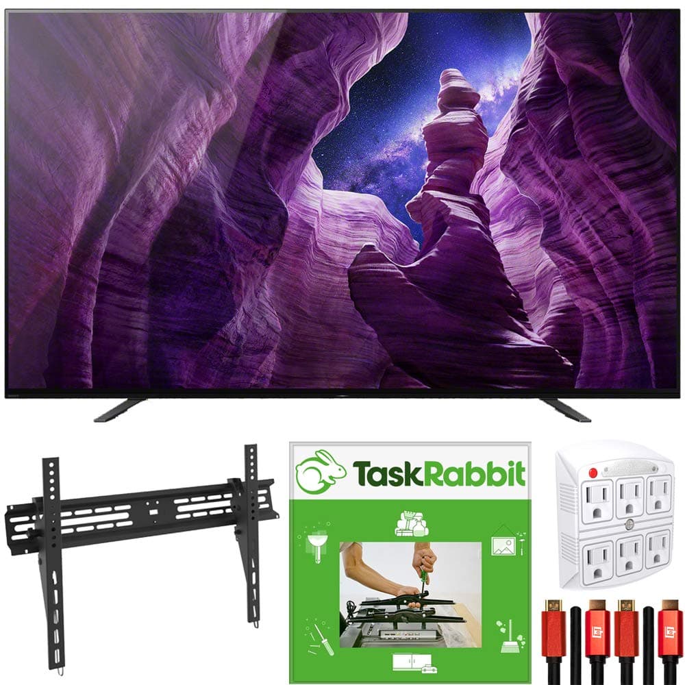 Sony XBR65A8H 65-inch A8H 4K OLED Smart TV 4K X-Reality Pro Bundle with TaskRabbit Installation Services + Deco Gear Wall Mount + HDMI Cables + Surge Adapter