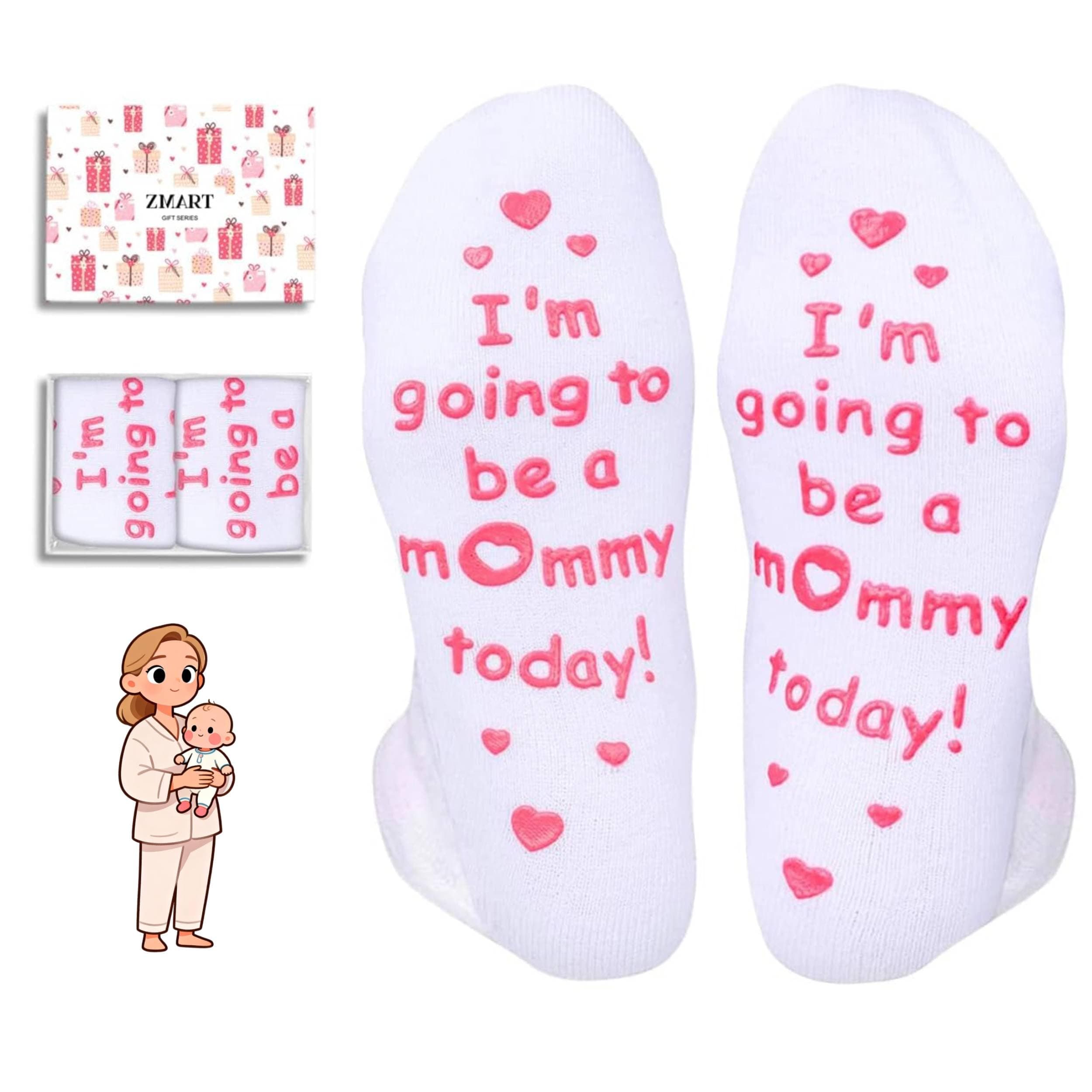 Zmart Pregnancy Gifts for Pregnant Women - New Mom Socks, Labor Socks for Expecting Mom