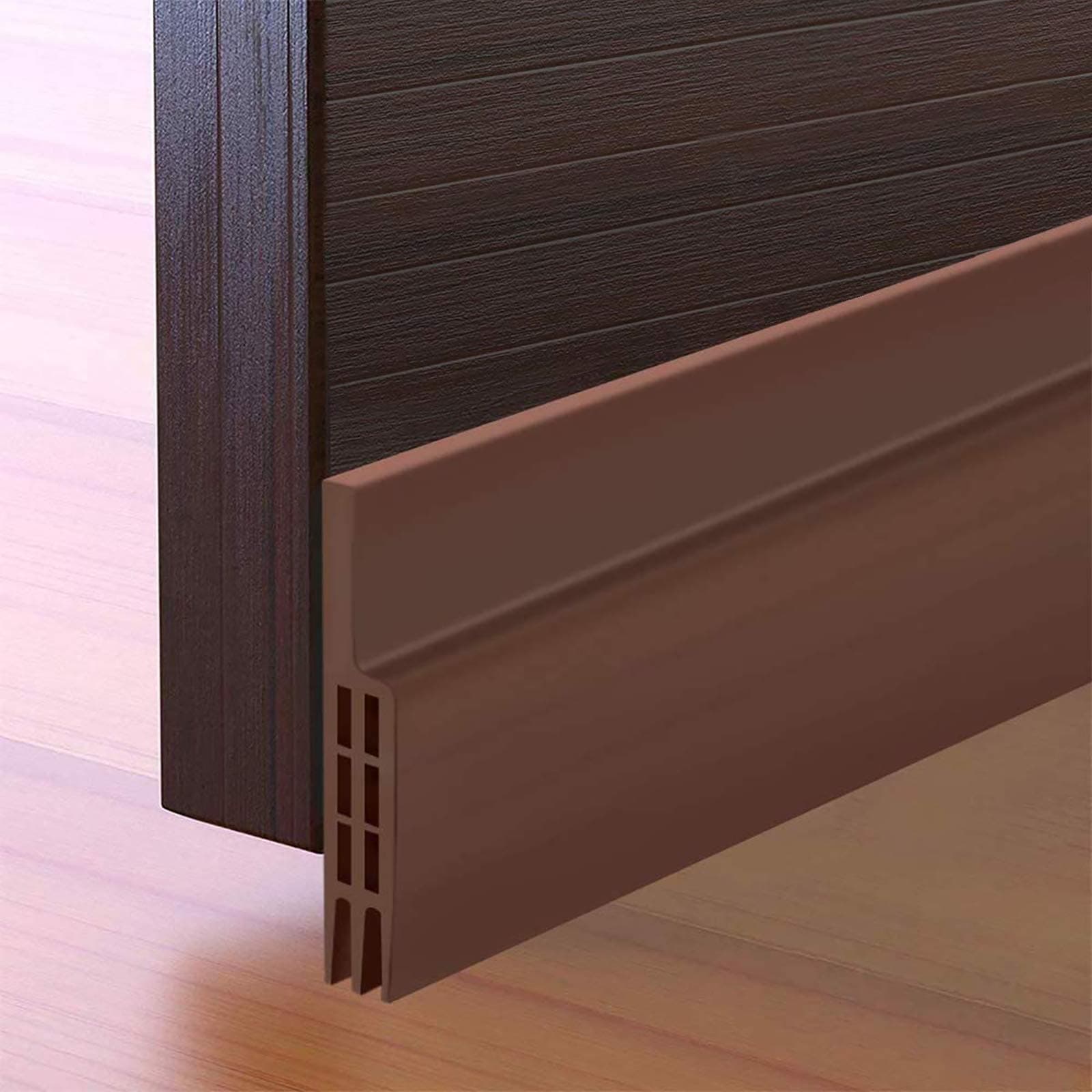 (Brown) - Energy Saver Door Draught Stopper Strong Adhesive Door Weather Stripping Door Under Seal Soundproof and Noise Stopper, 5.1cm W x 100cm L
