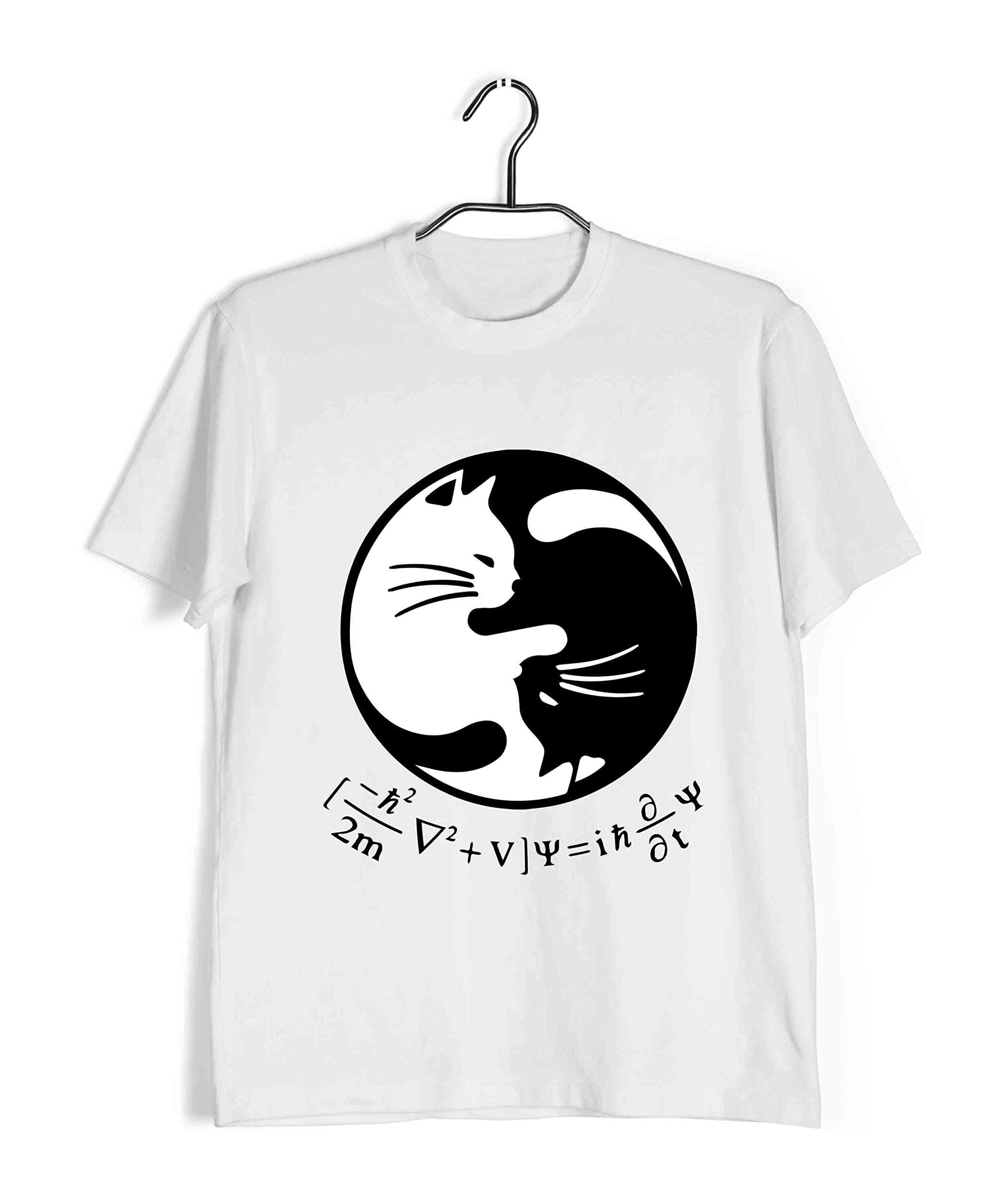 AaramkhorFunny Physics Round Neck Half Sleeve Tshirt | Schrodingers Equation YIN YANG | Nerd
