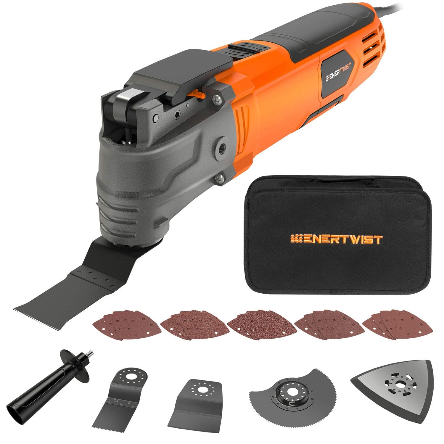 Oscillating Tool, 4.2 Amp Oscillating Multitool Kit with 5° Oscillation Angle, 6 Variable Speed, 31pcs Saw Accessories, Auxiliary Handle and Carrying Bag, ET-OM-500