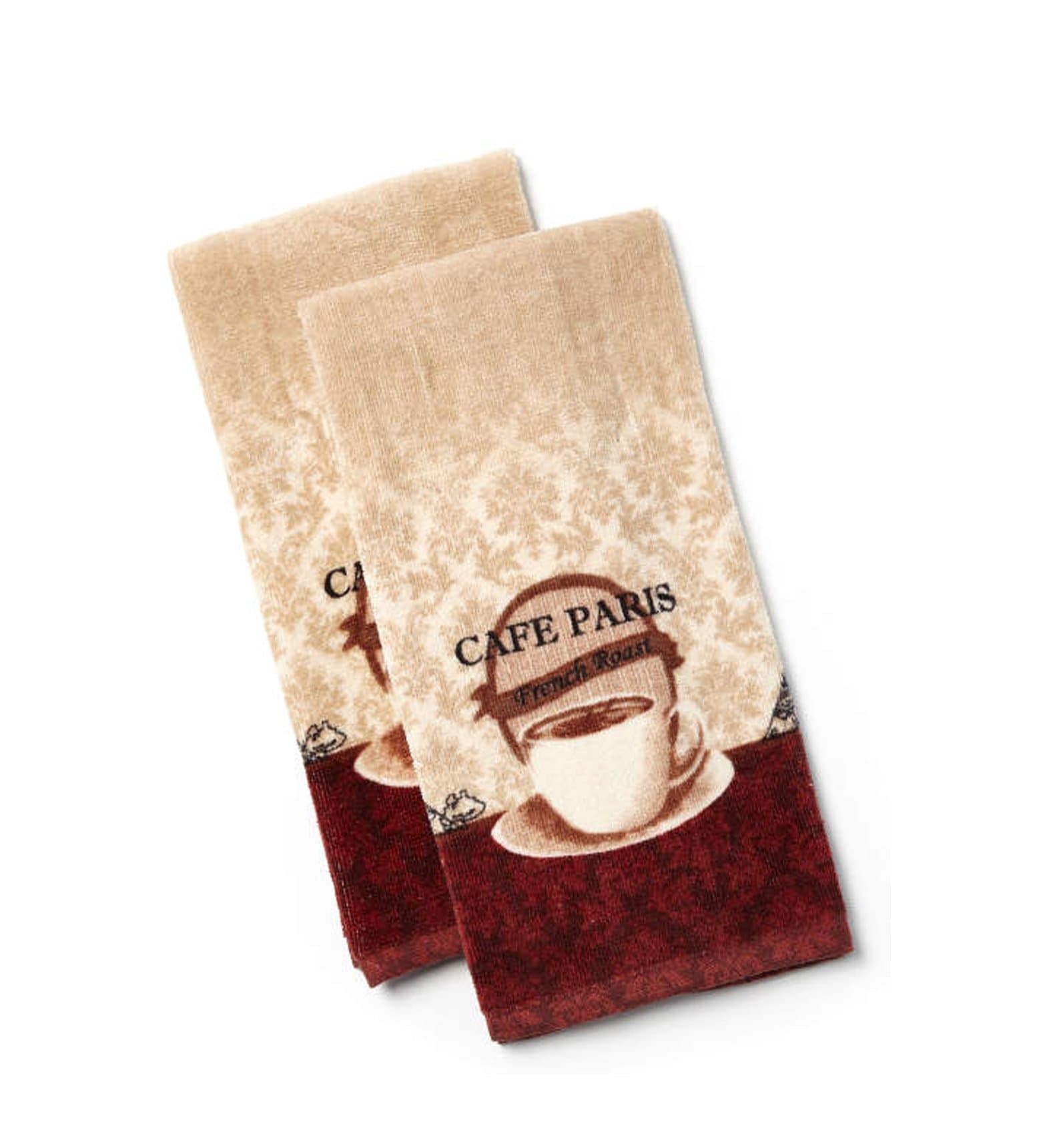 Cafe Paris Coffee Theme Kitchen Towel Set 2 Pack