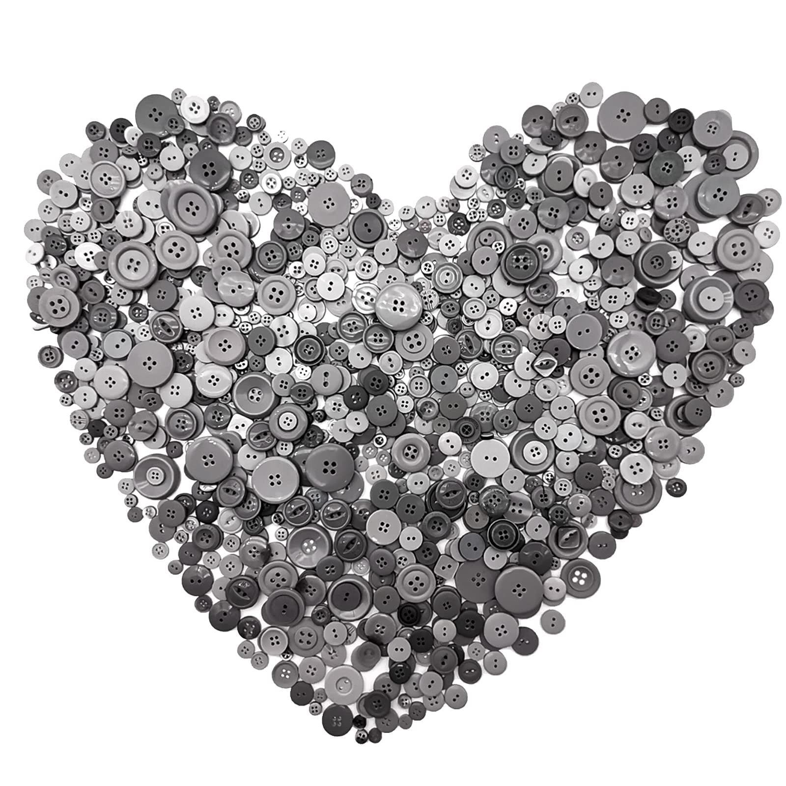 600-700Pcs Gray Buttons for Crafts Bulk Assorted Size Grey Craft Buttons for Crafting Art DIY Crafting Christmas Decoration Sewing