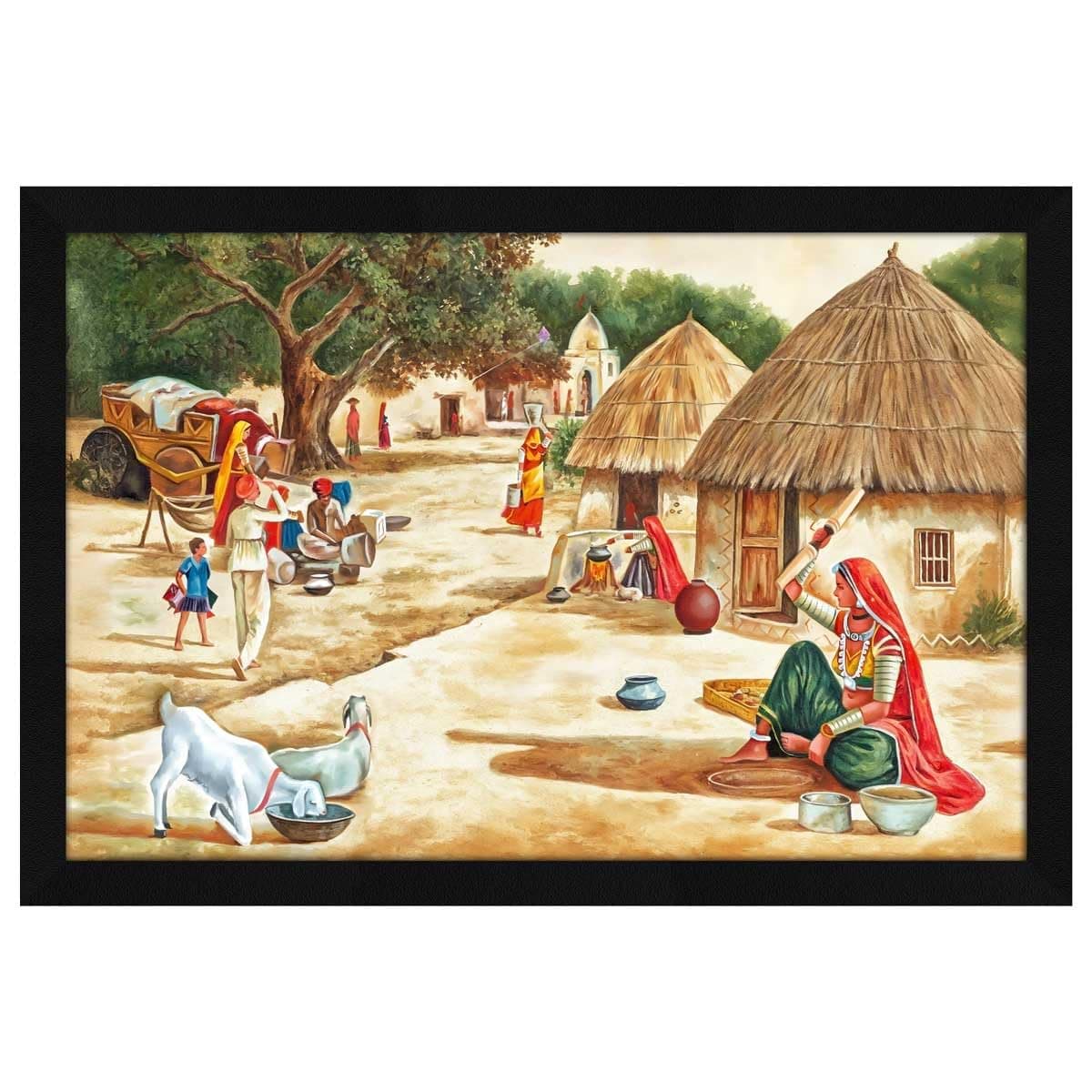 ArtX Village Scene Painting Vastu