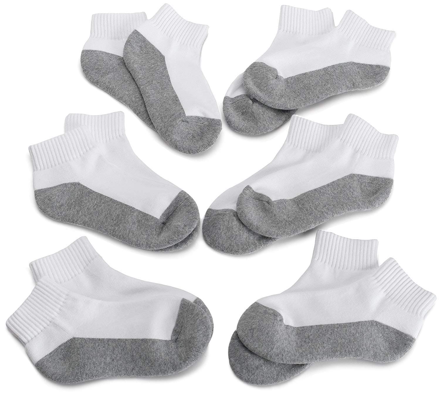 Big Boys' Seamless-Toe Quarter Athletic Socks (Pack of 6)