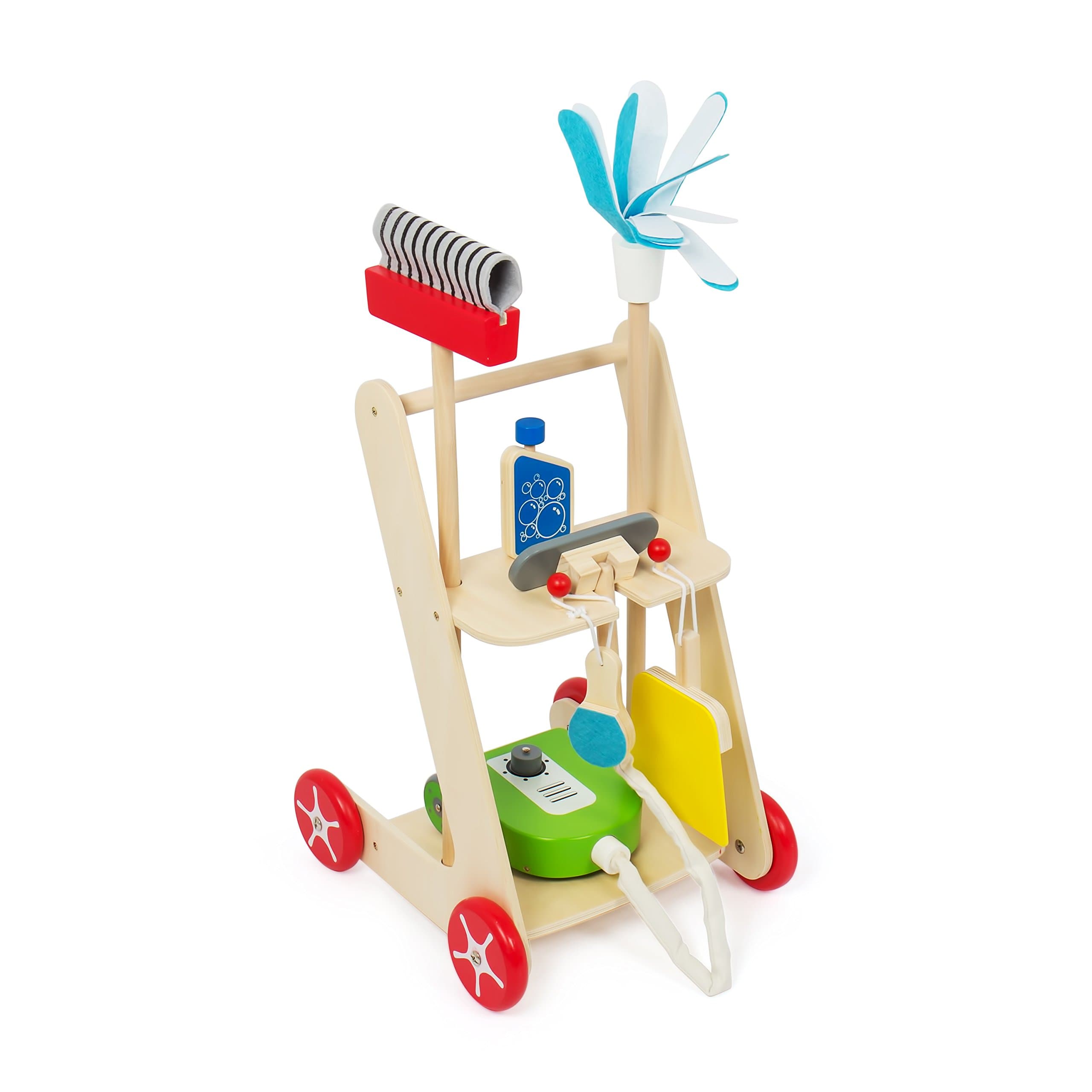 Kledio Children’s Cleaning Trolley Made of FSC 100% Wood – 6 Pieces