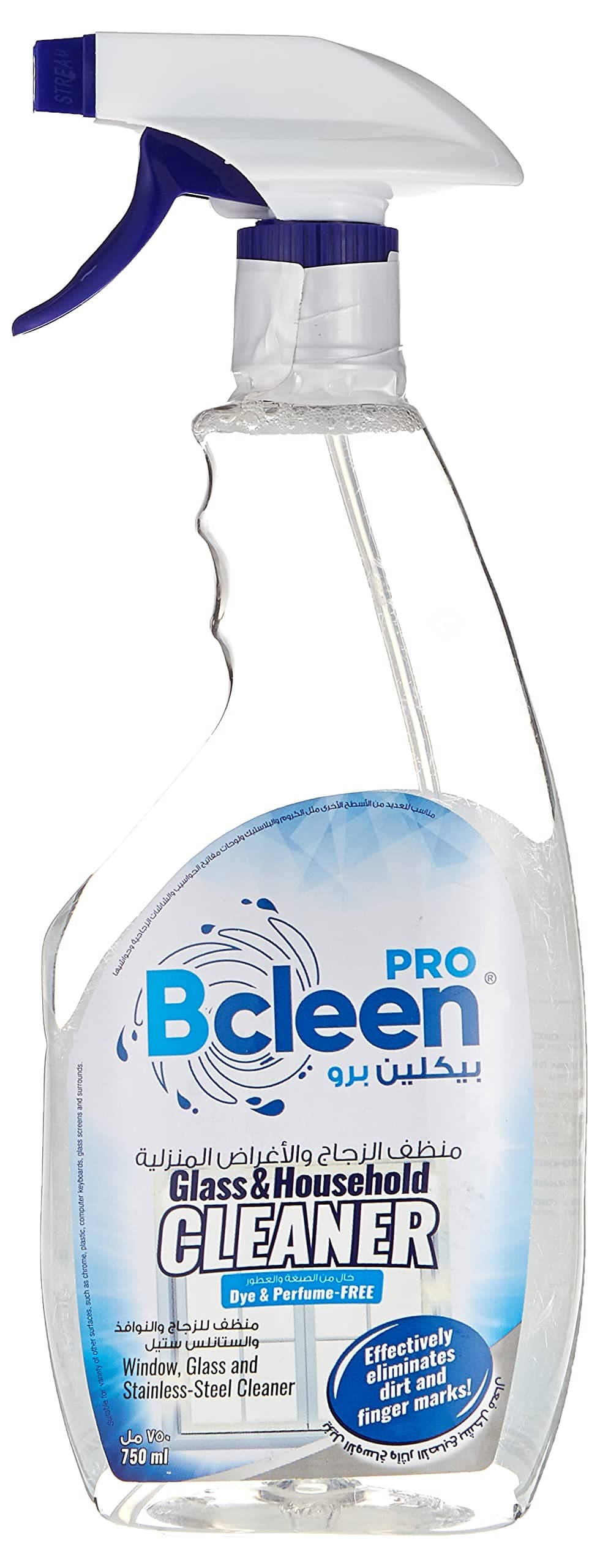 Bcleen بيكلين Glass & Household Cleaner, Unscented, 750 Ml