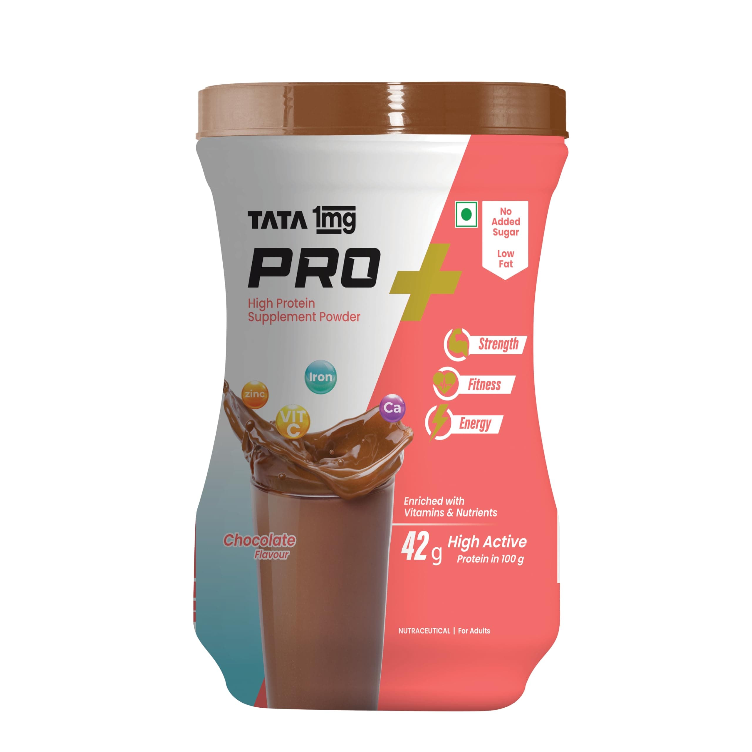 Pro+ Soy Protein Supplement Powder- High Protein for Muscle & Bone Strength, Overall Fitness, and Energy with 23 essential nutrients,Low Fat & No Added Sugar,Chocolate Flavour