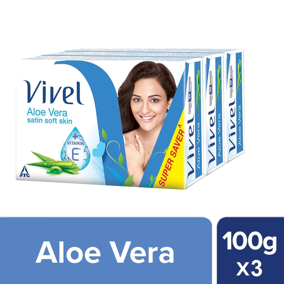VIVEL Aloe Vera Soap, 100G (Pack Of 3)