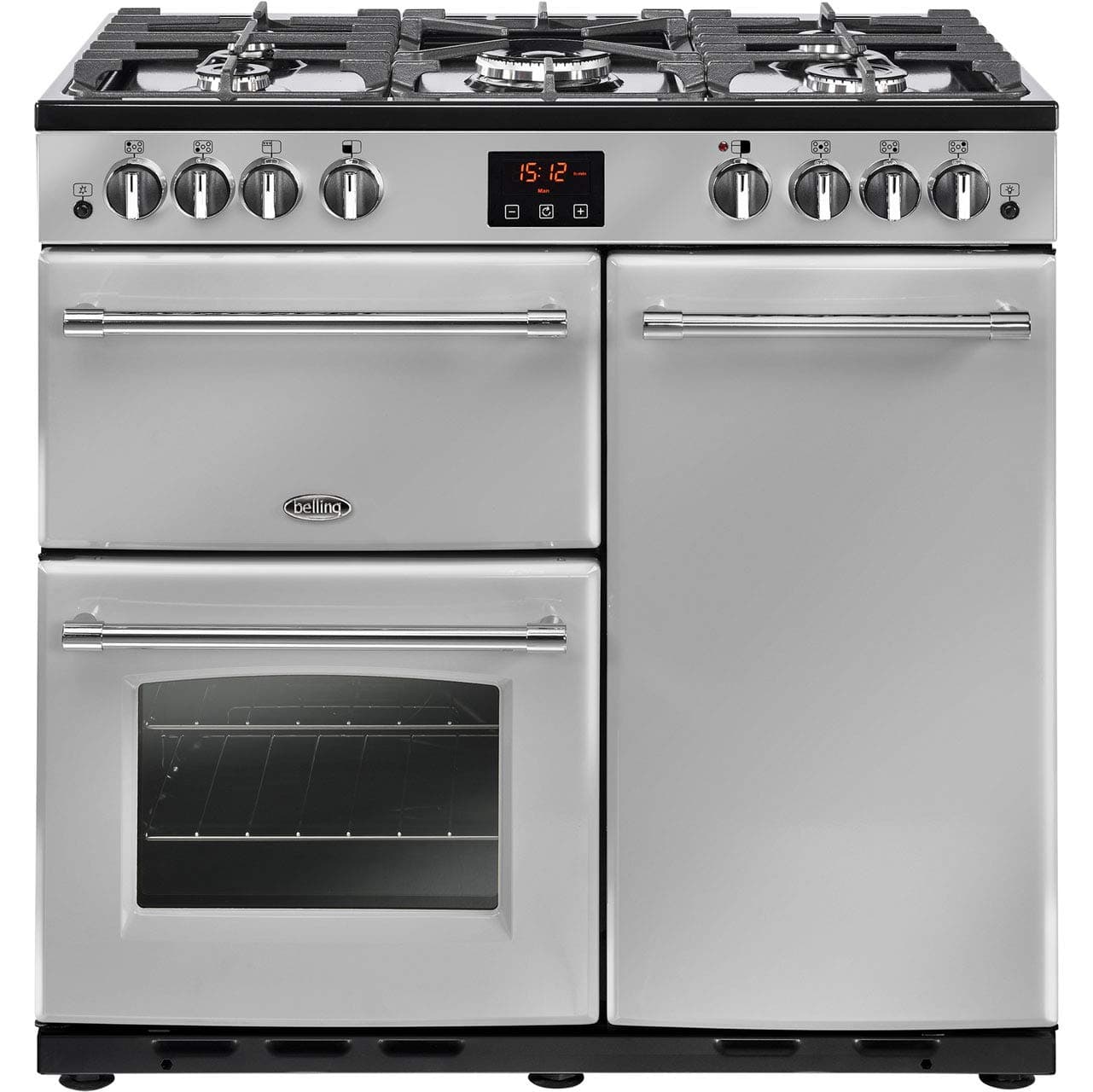Belling Farmhouse 90G 90cm Gas Range Cooker - Silver