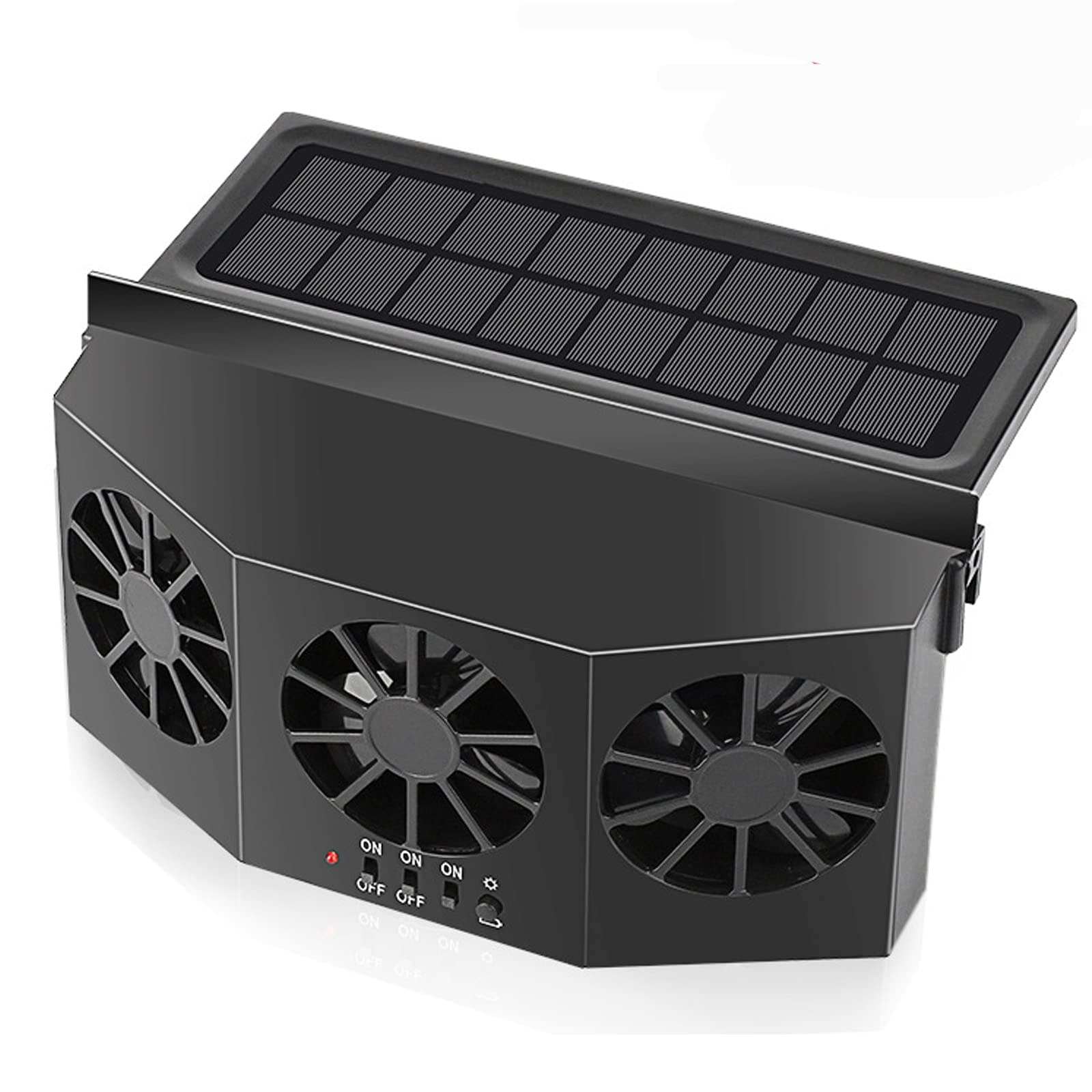 Car Solar Powered Window Exhaust Fan,Car Air Purifier,Car Solar Power Air Vent Radiator Fans for Backseat or Frontseat,Vehicle Ventilation Fan(Black)