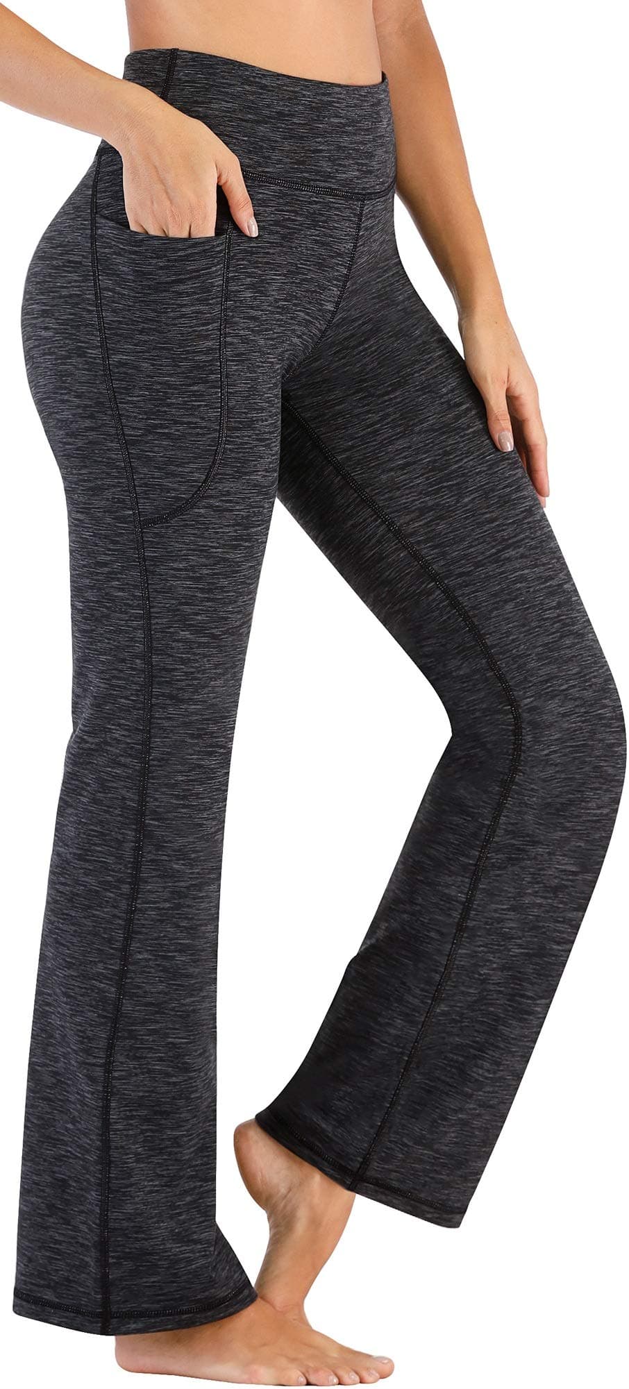 HeathyogaBootcut Yoga Pants for Women with Pockets High Waisted Workout Pants for Women Bootleg Work Pants Dress Pants
