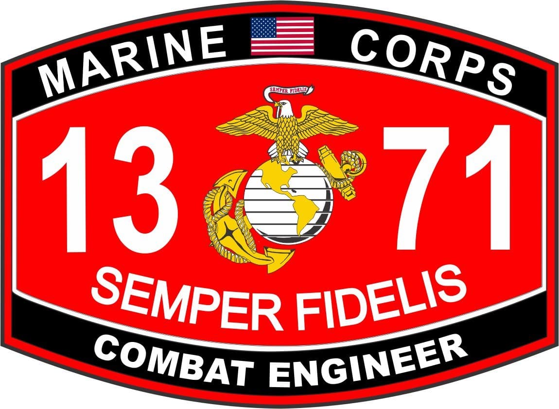 USMC MOS 1371 Combat Engineer Decal 5.5"