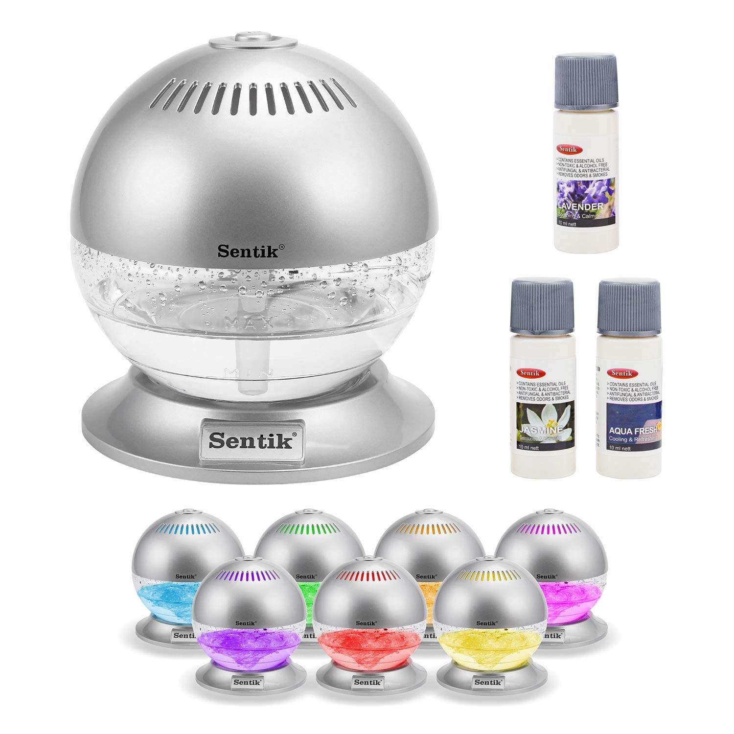 Sentik Fresh Air Globe Purifier Ioniser & Humidifier Colour Changing LED Light
