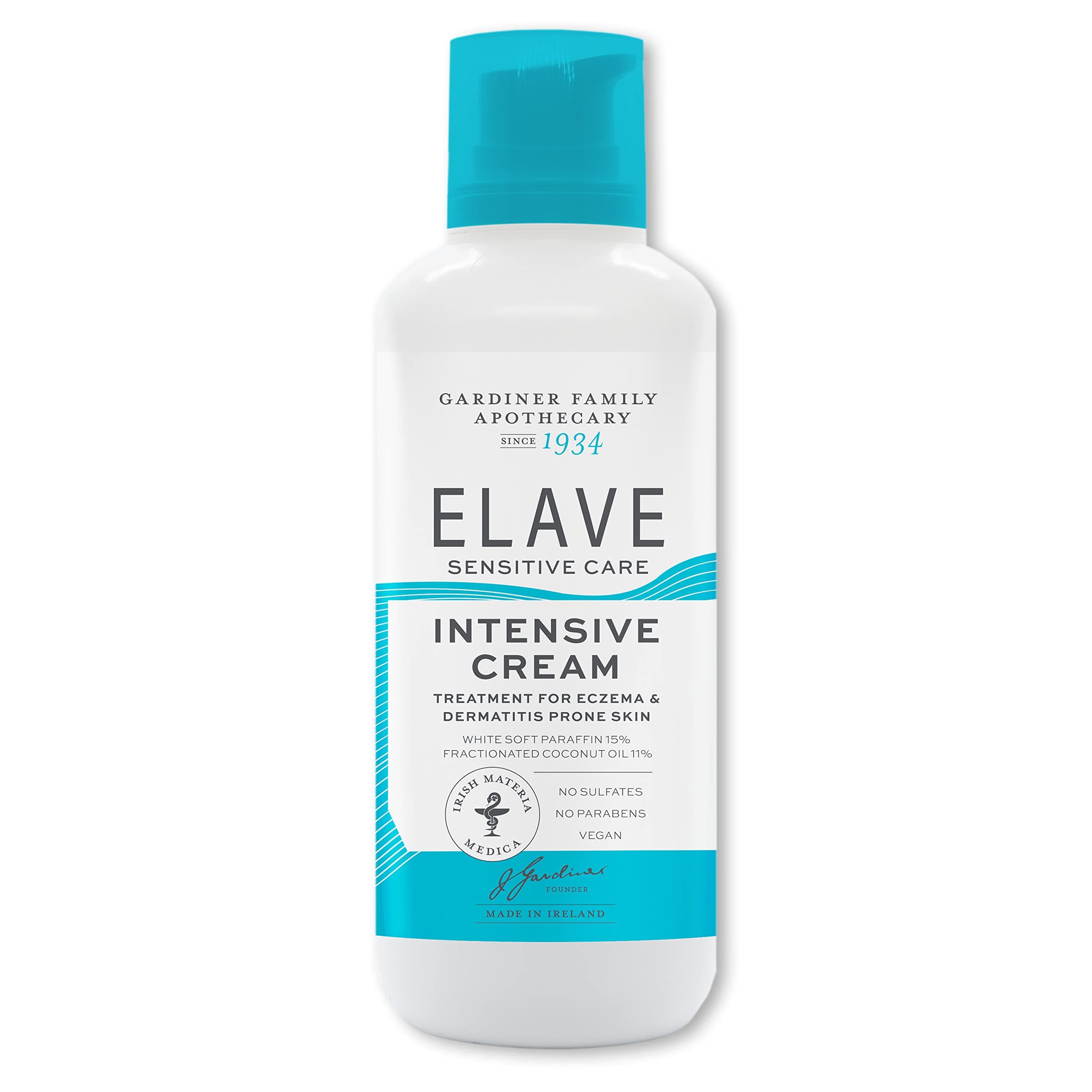 Elave Dermatological Sensitive Intensive Cream, 500g -With Soft White Paraffin & Fractionated Coconut Oil For Eczema, Severely Dry & Reactive Skin
