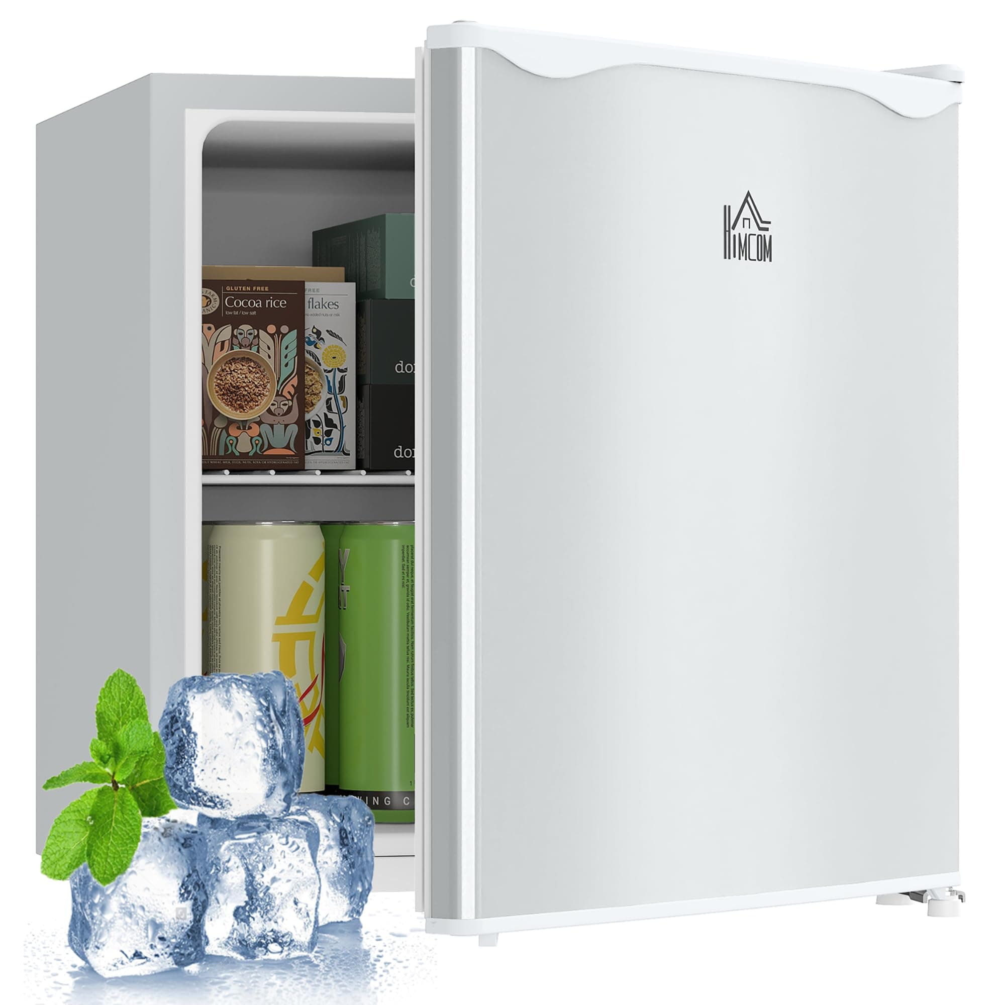 HOMCOMMini Freezer Countertop, 1.1 Cu.Ft Compact Upright Freezer with Removable Shelves, Reversible Door for Home, Dorm, Apartment and Office, White