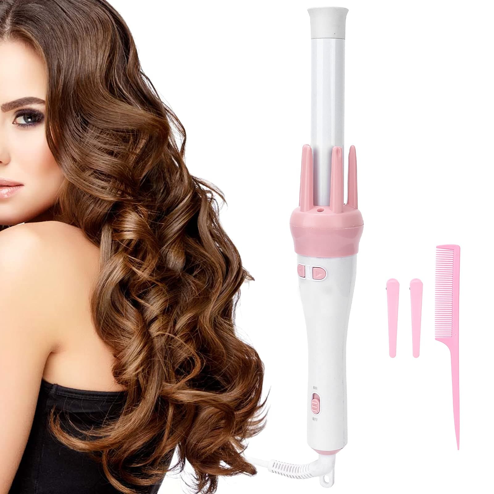 Hair Curler,Professional Ceramic Curling Iron Automatic 360° Rotating Hair Curler Electric Curling Wand 110‑240V,Professional hair wavers for long & Short Hair(#2)