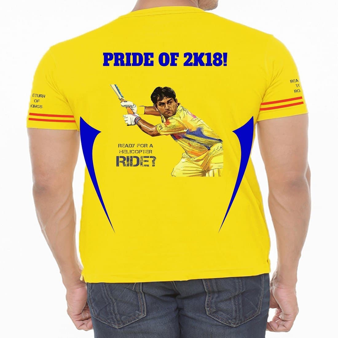 Dhoni CSK Men's Round Neck IPL T-Shirt - Poly Dryfit