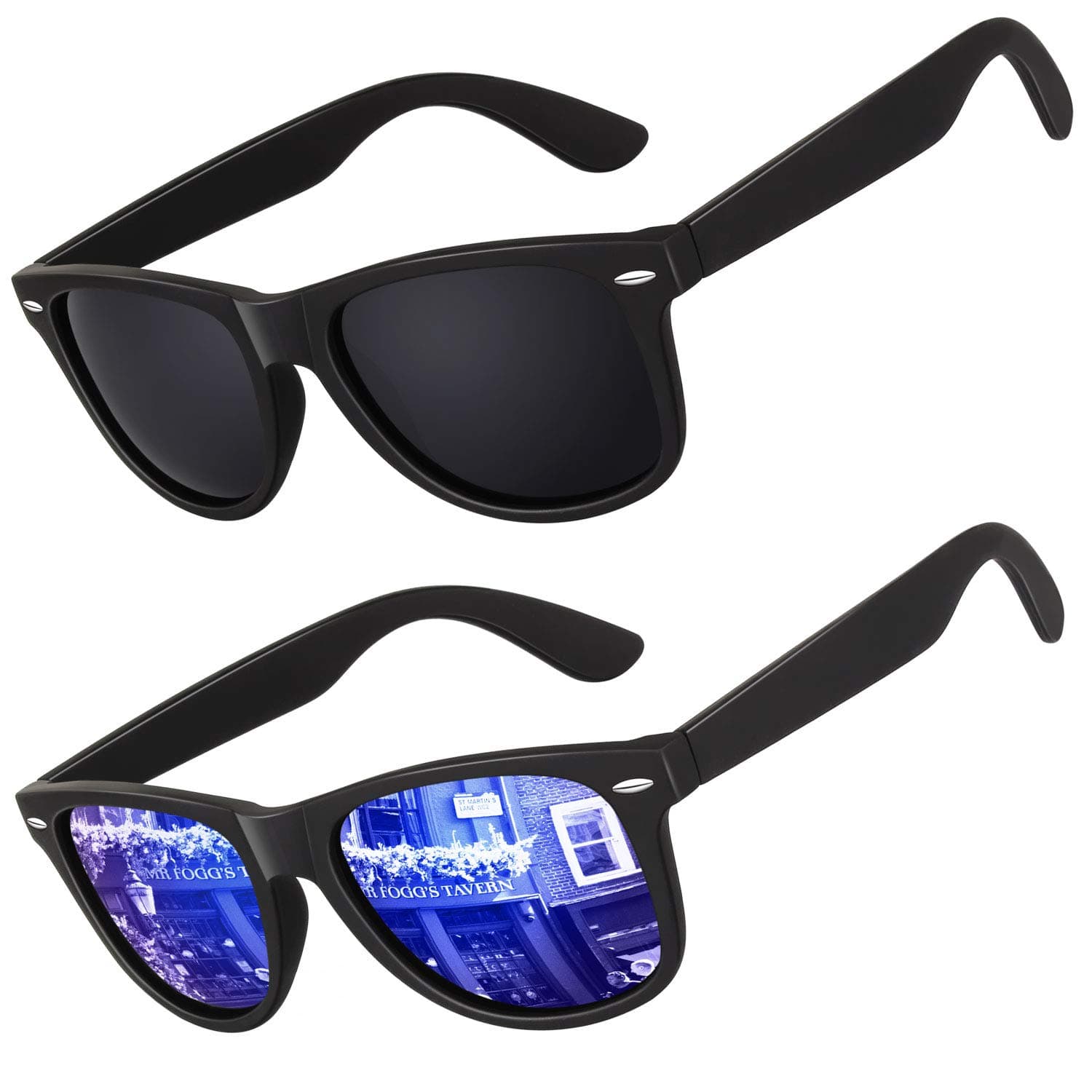 LINVO Polarized Sunglasses for Men Driving Sun glasses Shades 80's Retro Style Design Square