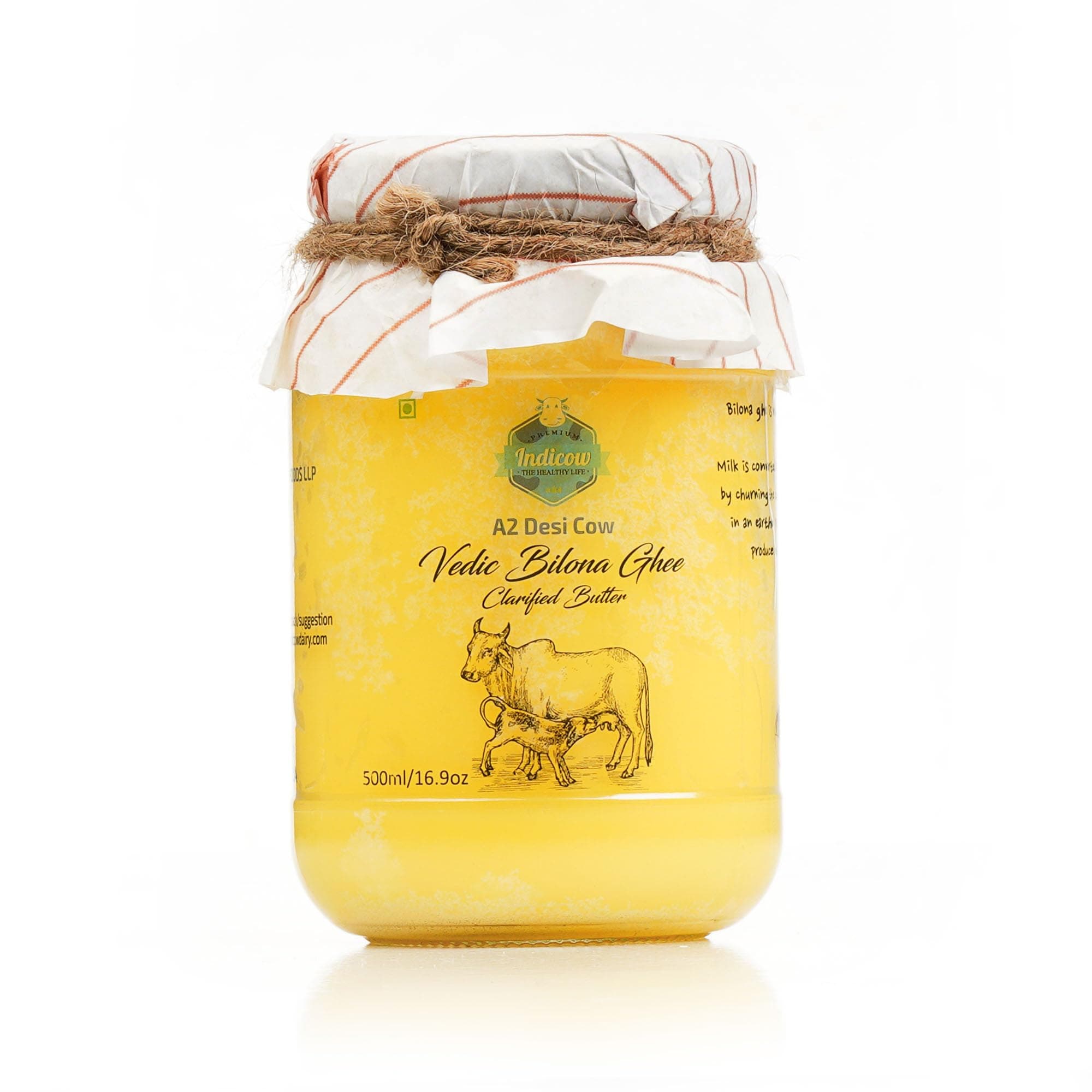 Indicow Farms A2 Cow Ghee (A2 Cow (Sahiwal), 500ml)