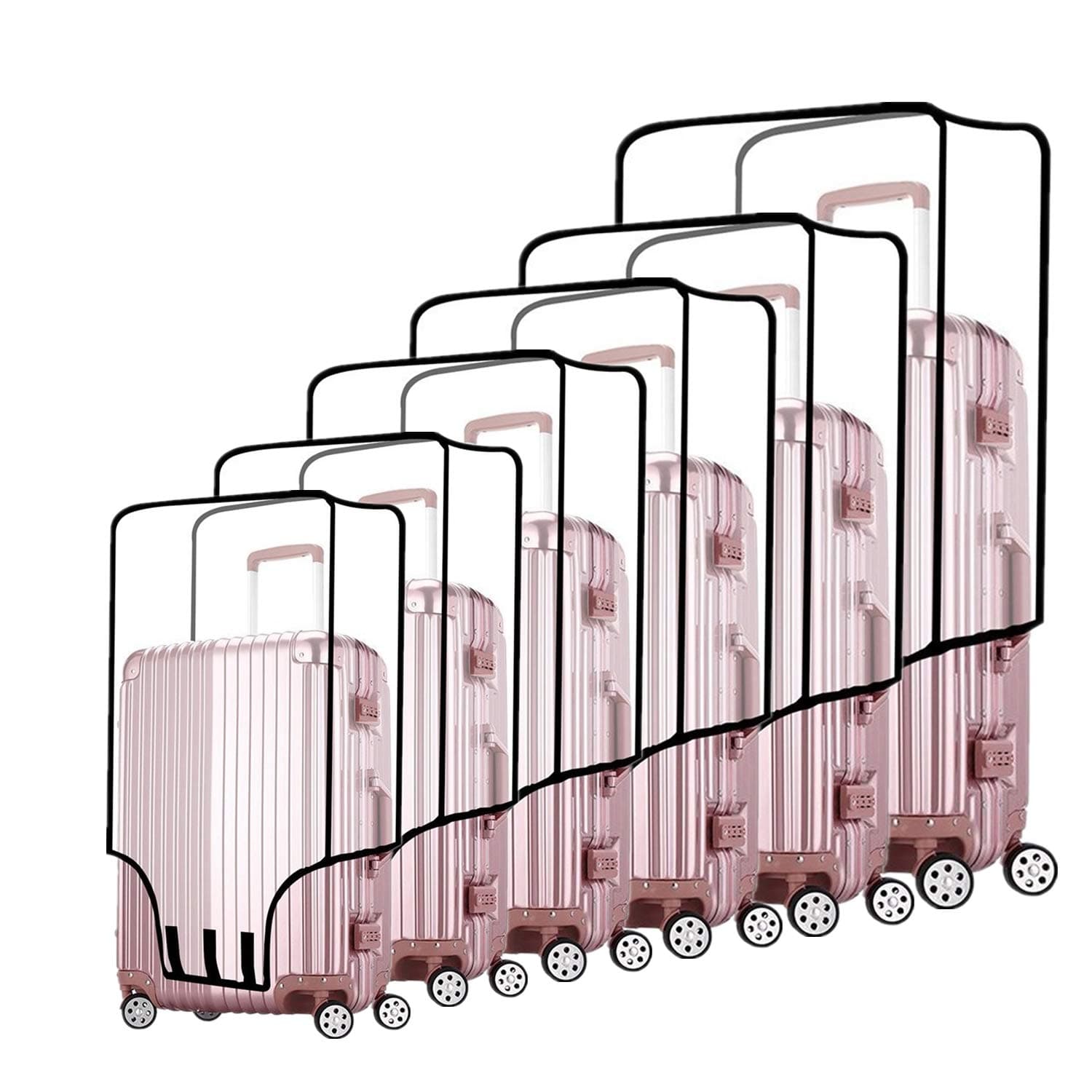 Suitcase Cover Protectors by ZKSport Fashion Unisex Travel Luggage Protector Transparent PVC Waterproof Dust Proof Scratchproof 20-30Inch Fits for Business Trip Travel School Daily Using etc. (28)