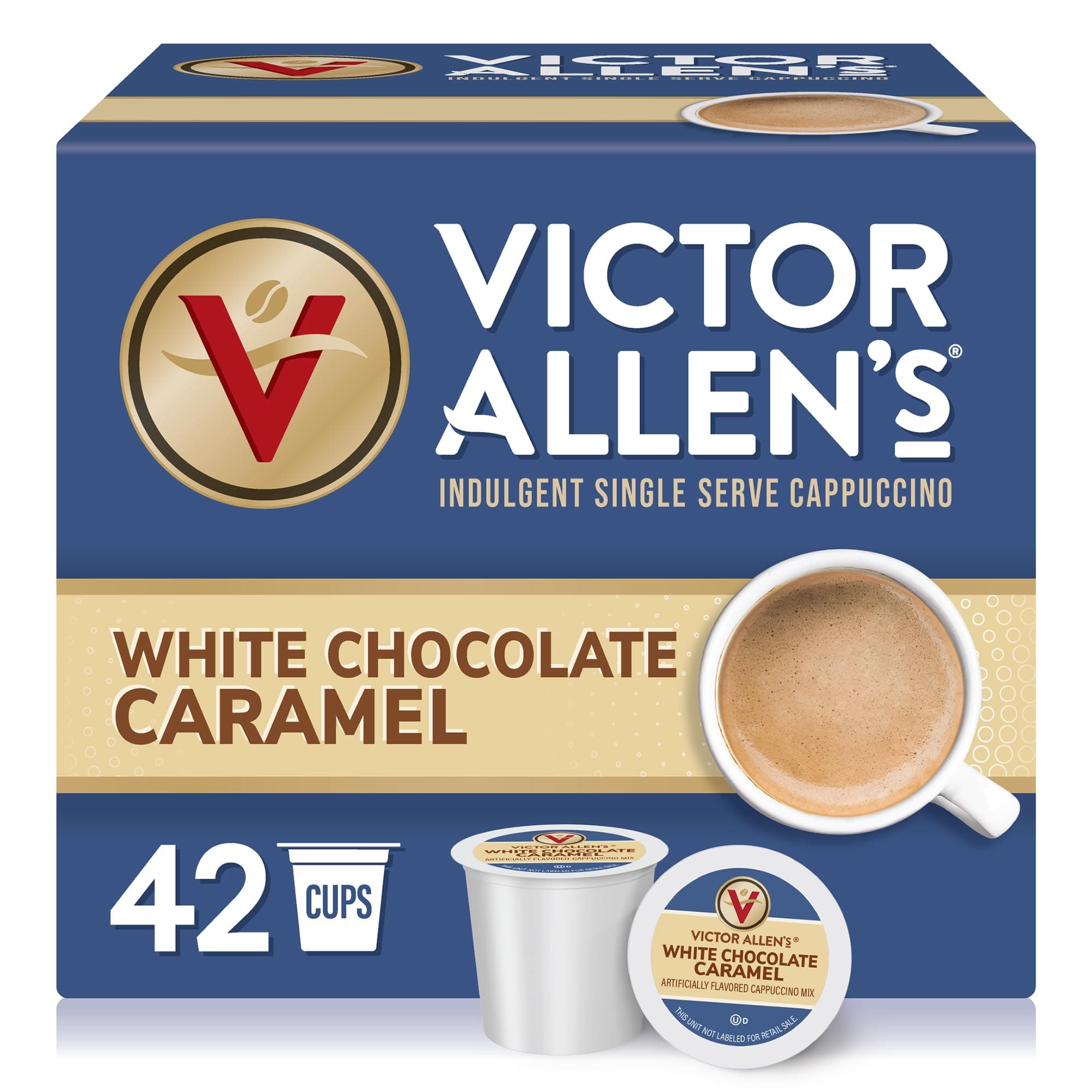 White Chocolate Caramel Flavored Cappuccino, 42 Count, Single Serve Cups for Keurig K-Cup Brewers