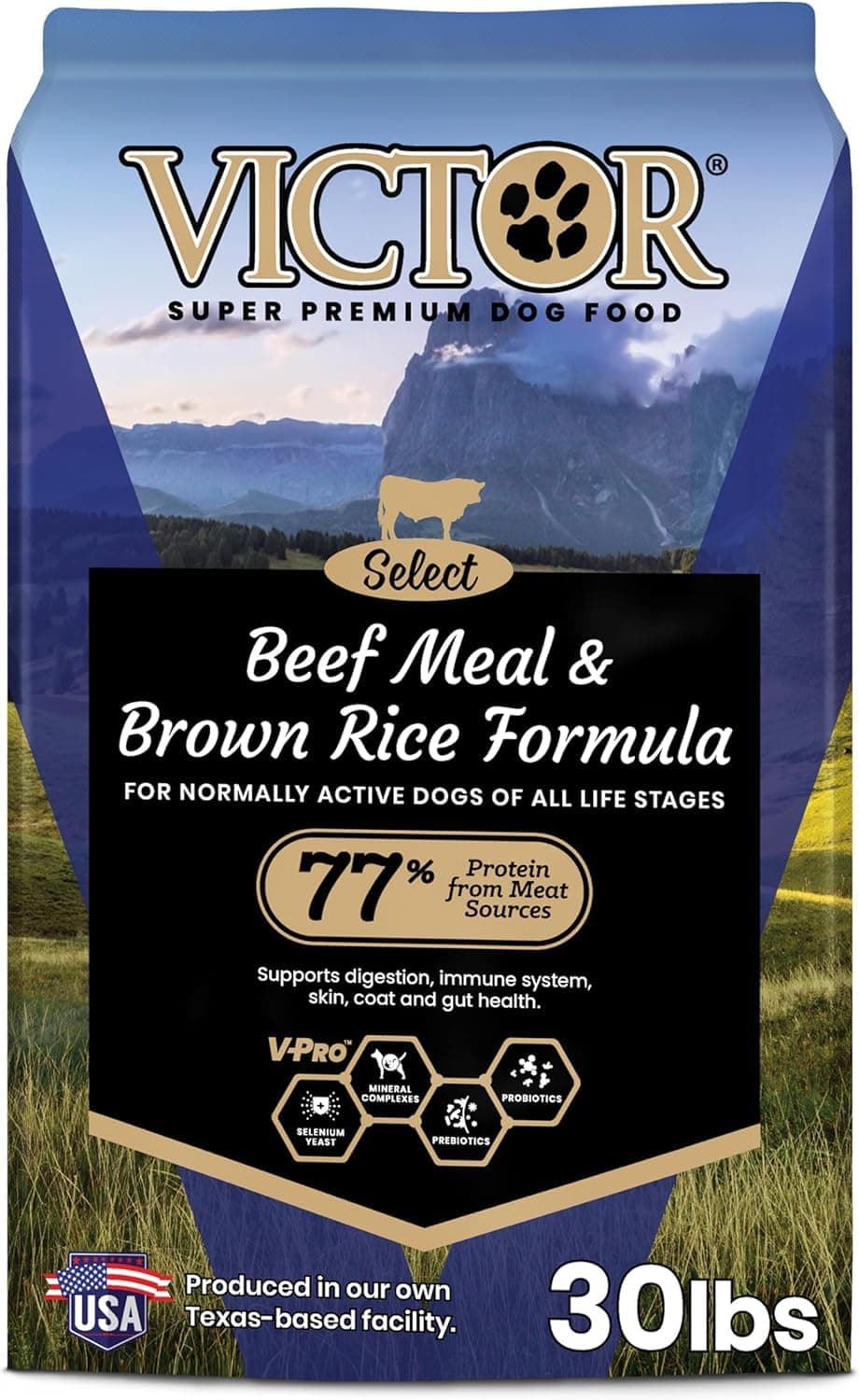 - Super Premium Dog Food – Select Beef Meal & Brown Rice Formula for Immune and Gut Health – Gluten-Free Beef Meal Dry Dog Food for All Normally Active Dogs of All Life Stages, 30 lbs
