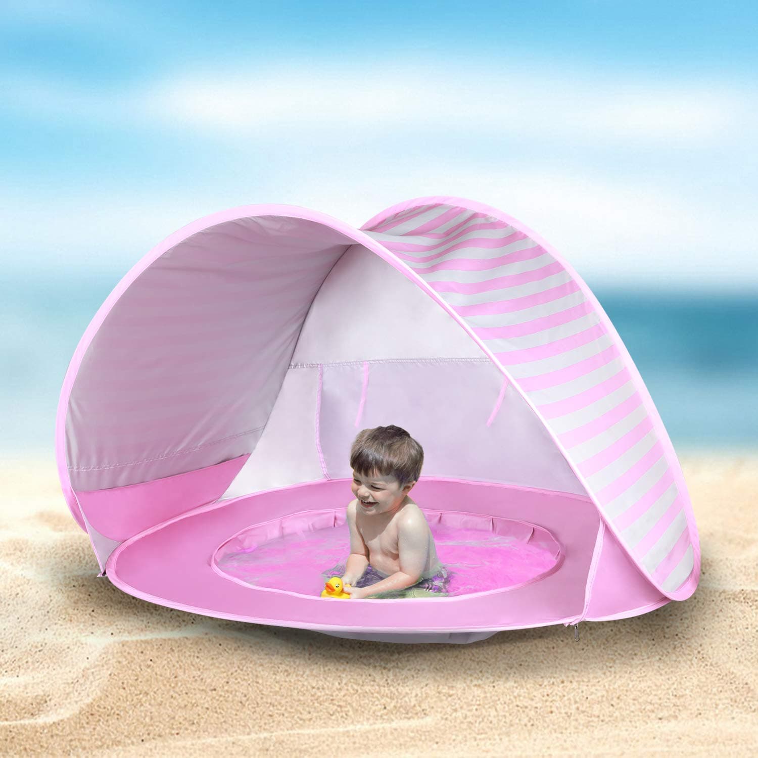 Beach Tent Pop Up Portable Shade Pool 50+ UPF UV Protection Sun Shelter for Infant