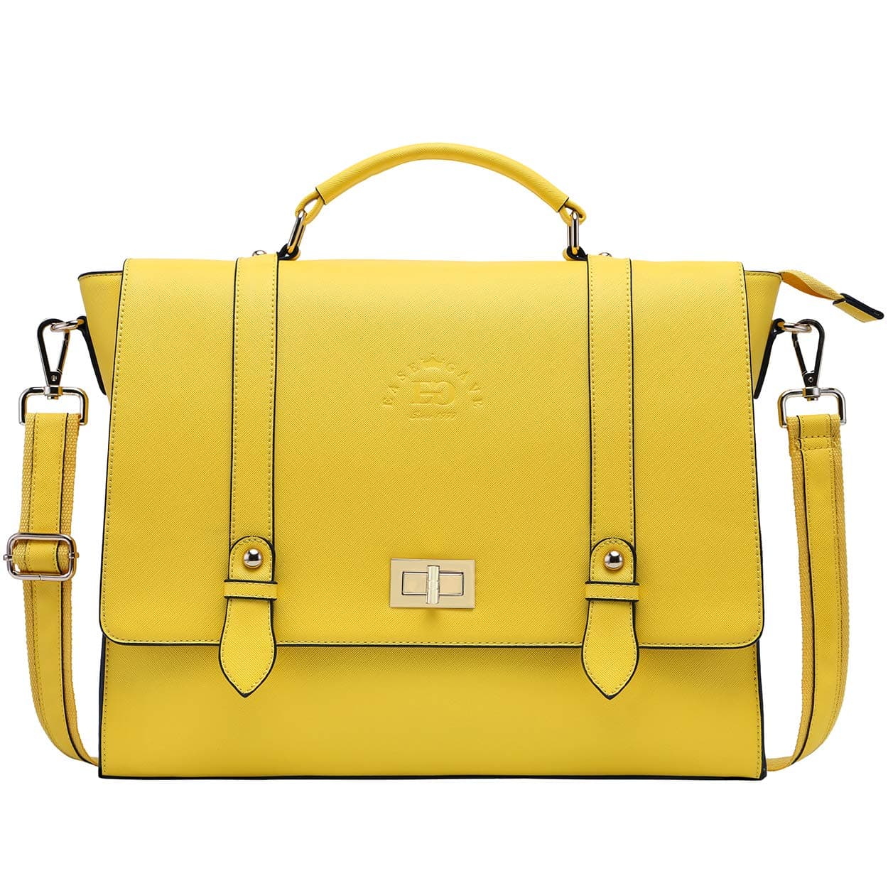 Laptop Briefcase for Women,Work Tote Bag Laptop Messenger Bags Multi-Functional Teacher Bag for 15.6 Inch Chic Work Tote Bag Perfect for Office College Business Travel,Lemon