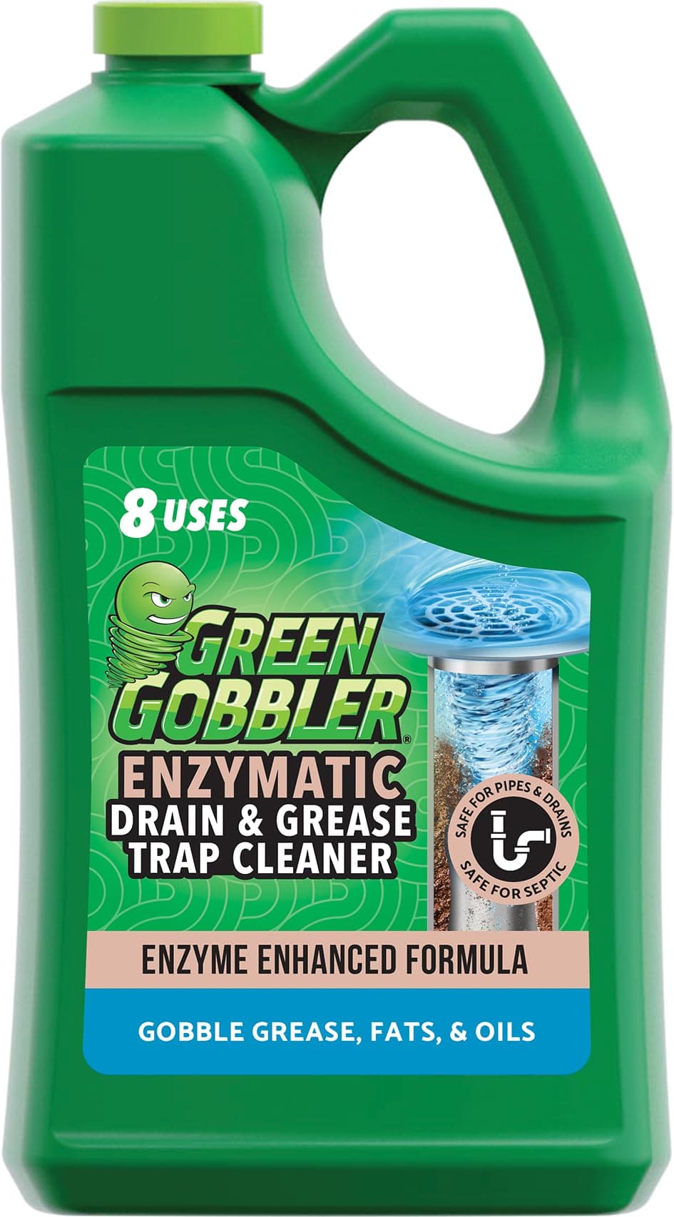 Enzyme Drain Cleaner | Controls Foul Odors & Breaks Down Grease, Paper, Fat & Oil in Sewer Lines, Septic Tanks & Grease Traps | 1 Gallon