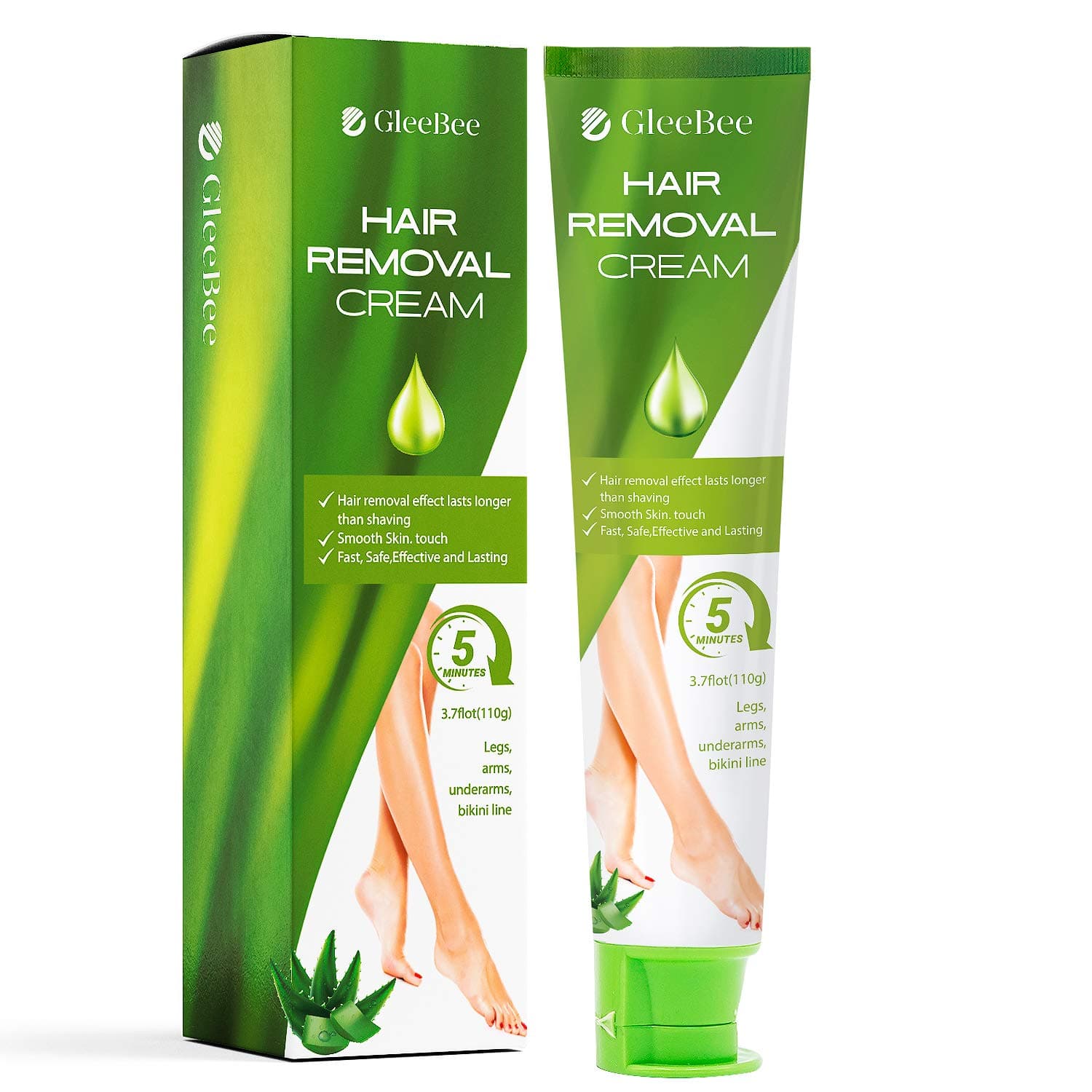 Gleebee Facial Wax Strips, Hair Removal Waxing Strips for Face, Applicable to the upper lip, cheek, chin and middle brow facial areas Women (40 Count) + 4 Calming Oil Wipes (Cream)