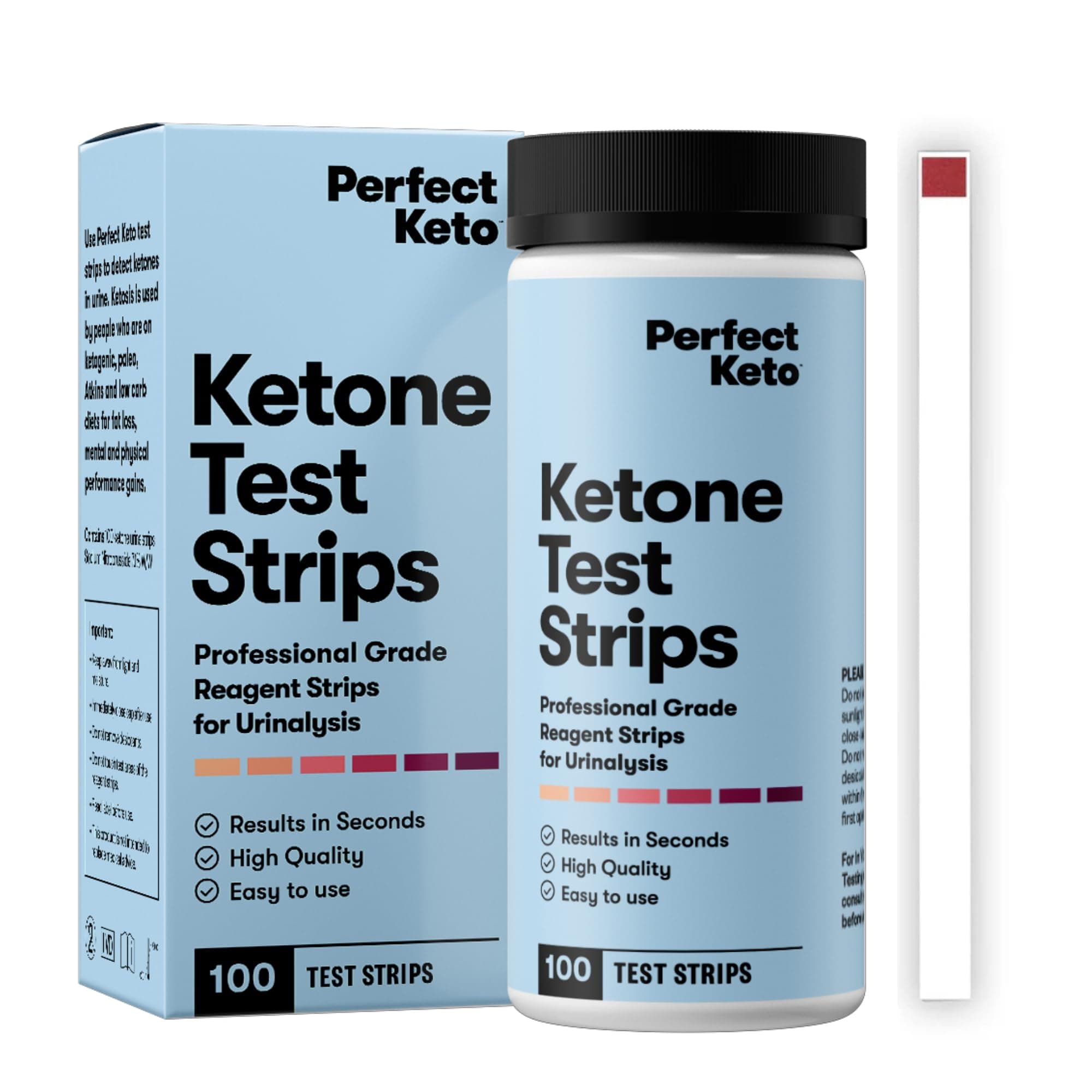 Ketone Test Strips Kit for Testing Ketones on Low Carb Ketogenic Diet, Monitor Ketosis, Keto Diet Tracker, Urine Test Strips, 100 CT