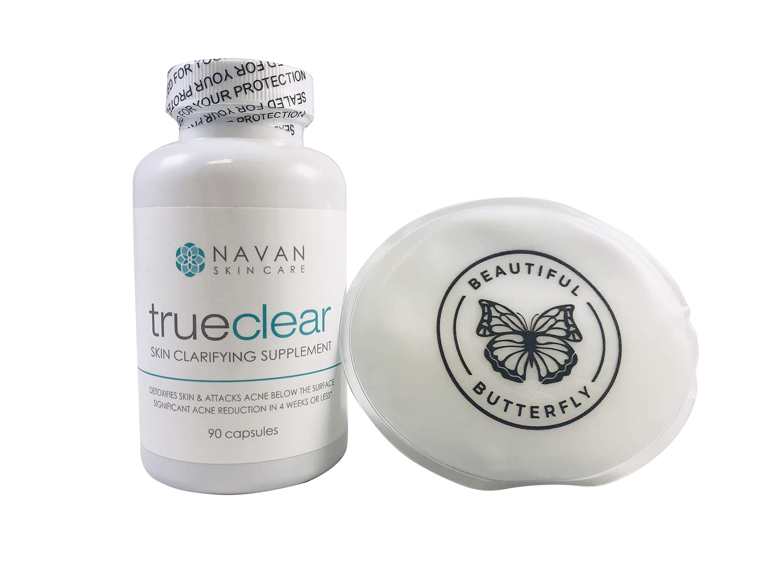 TrueClear - Acne Pills and Vitamin Supplements for Acne Treatment and Skin Clarifying (90 Pills) Bundle Includes Ice Pack
