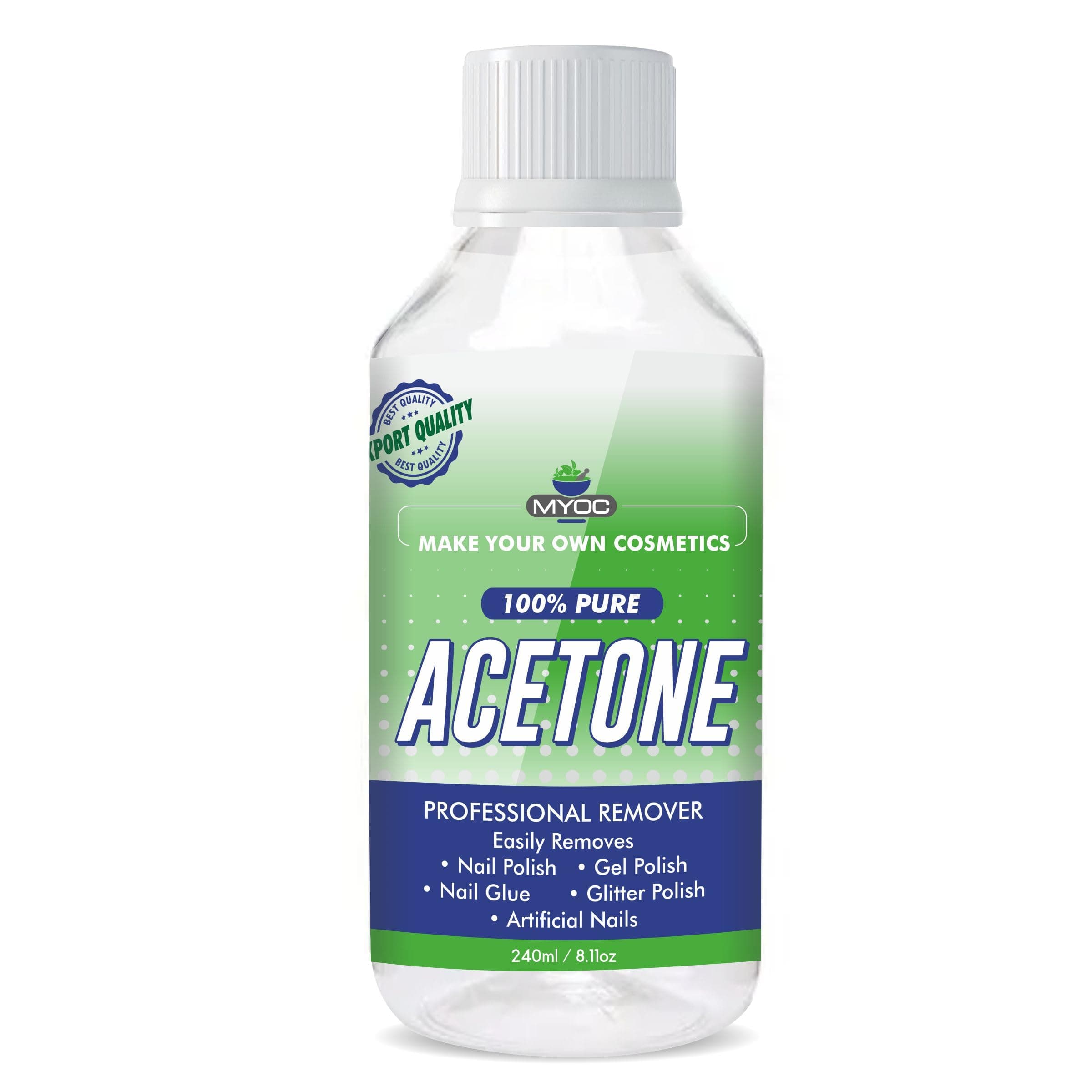 100% Pure Acetone Nail Polish Remover for Natural, Gel & Acrylic Nails, Quick Professional Strength (240 ml (8.11 Fl Oz))