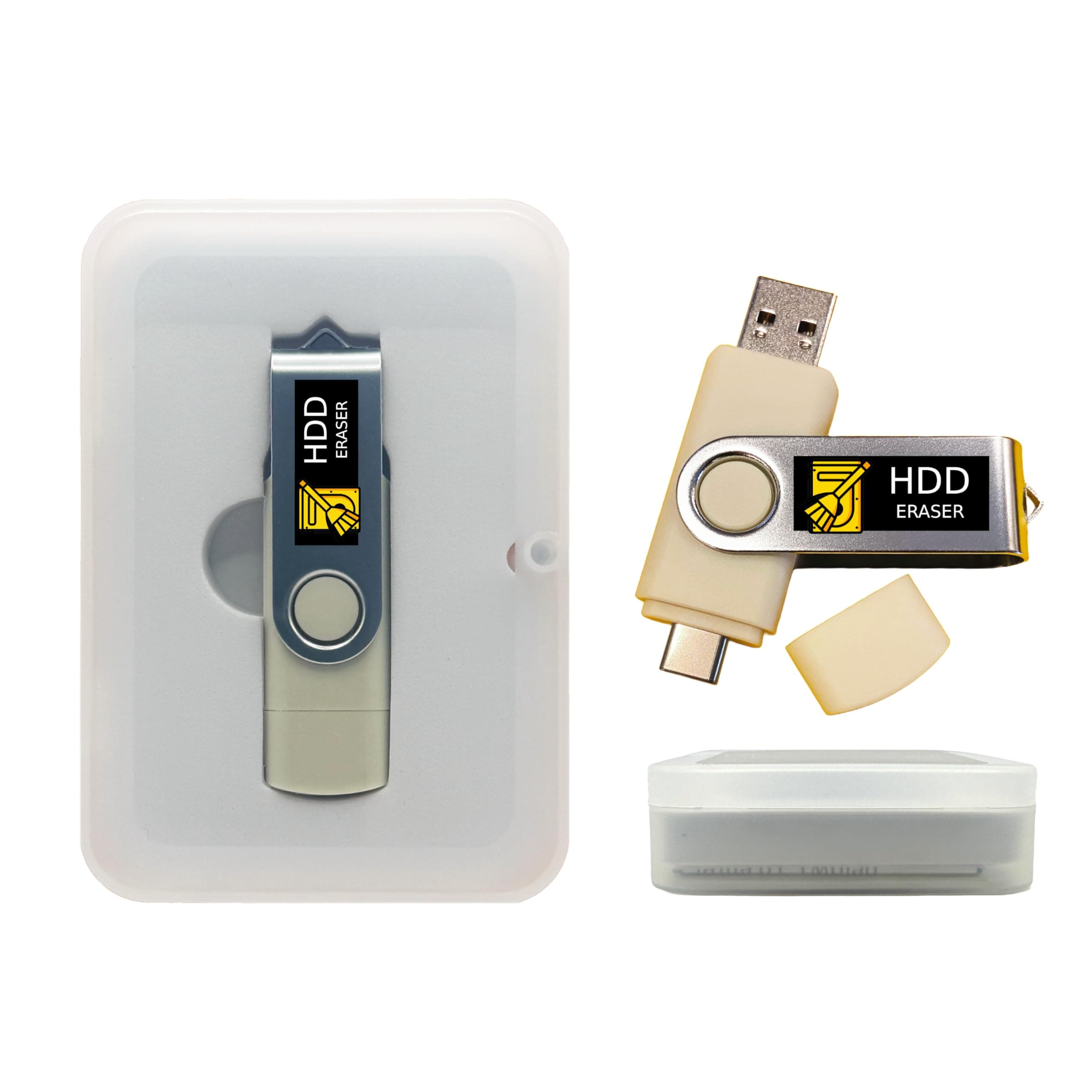 HDD Hard Drive Permanent Disk Eraser - Wipe Your Data Secuely - DOD (Department of Defense) IT Industry Standard Utility - Bootable USB Flash Thumb Drive