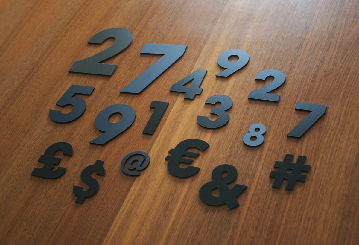 Acrylic Numbers & Symbols Avant Garde - Home Office Custom Logo Name Plaque Sign - Black White Gold Silver