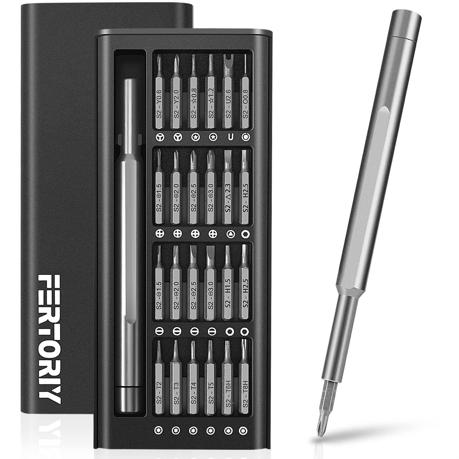 24-in-1 Precision Screwdriver Set with Phillips & Flathead, Magnetic Mini Kit for Electronics, PC & Eyeglass Repair
