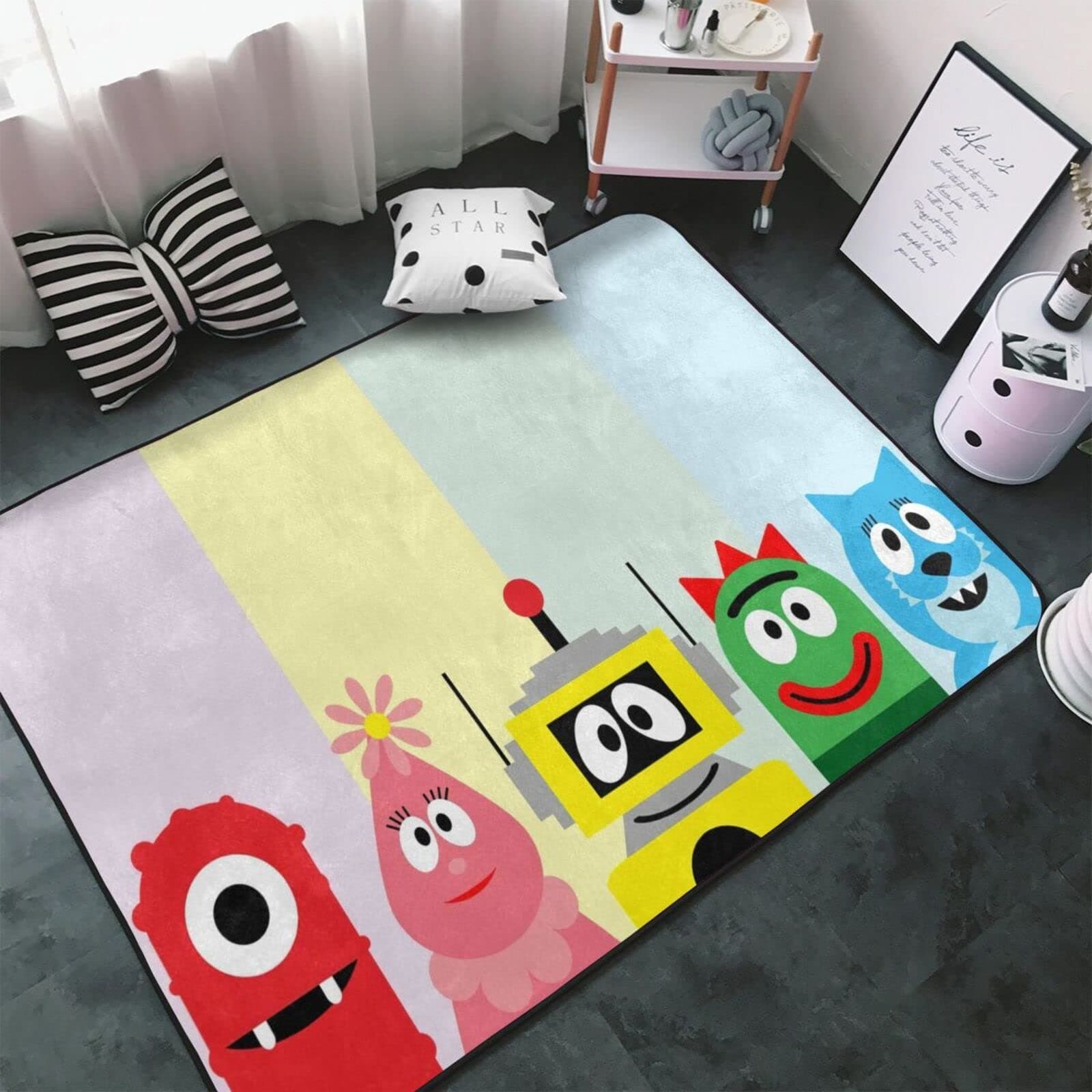 Yo Gabba Anime Gabba! Area Rug Super Soft Floor Mat for Bedroom Living Room,Big Rug Anti-Slip Floor Carpet 60x39in