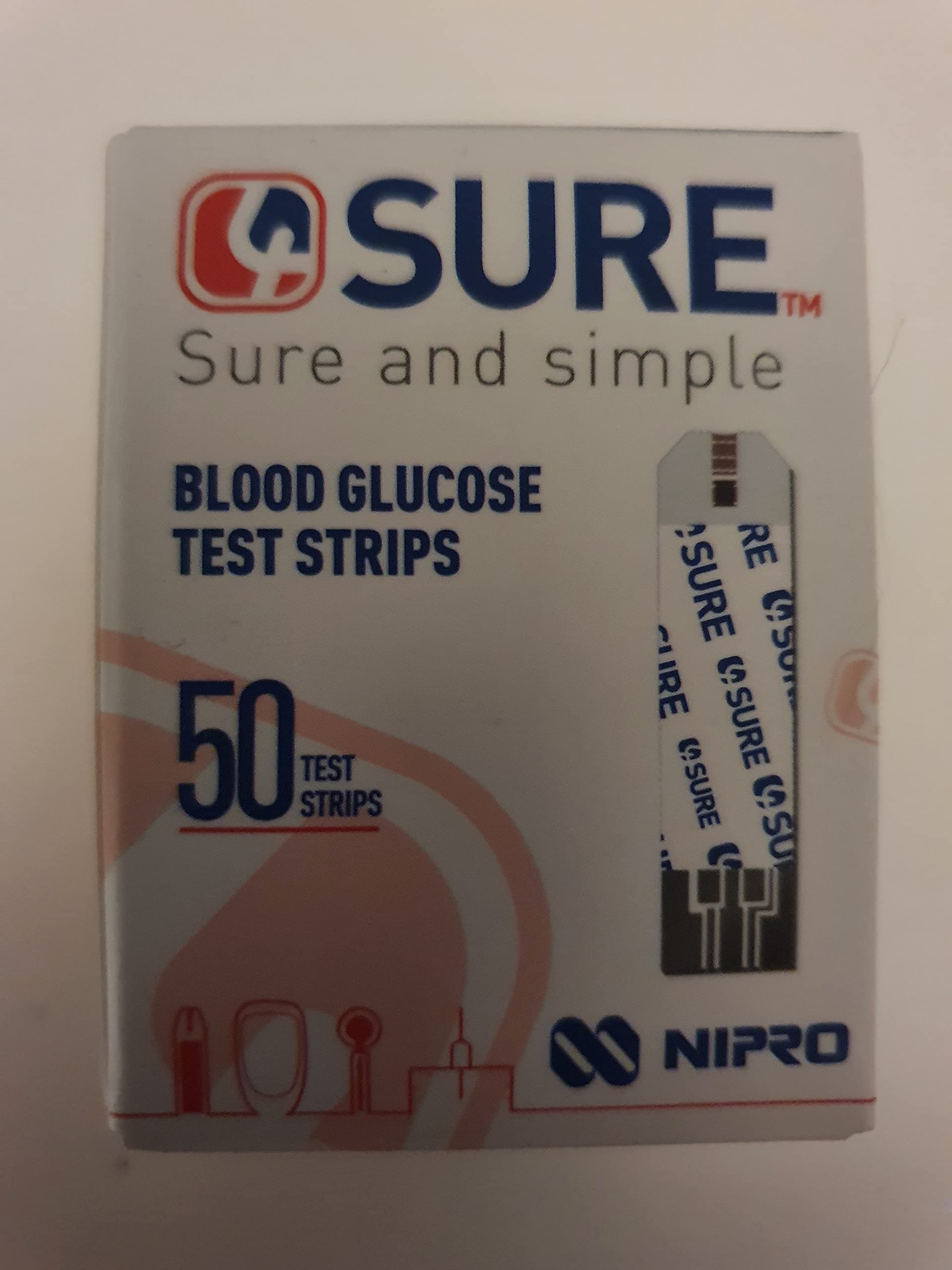 4Sure and Simple Blood Glucose Test Strips 1 x 50
